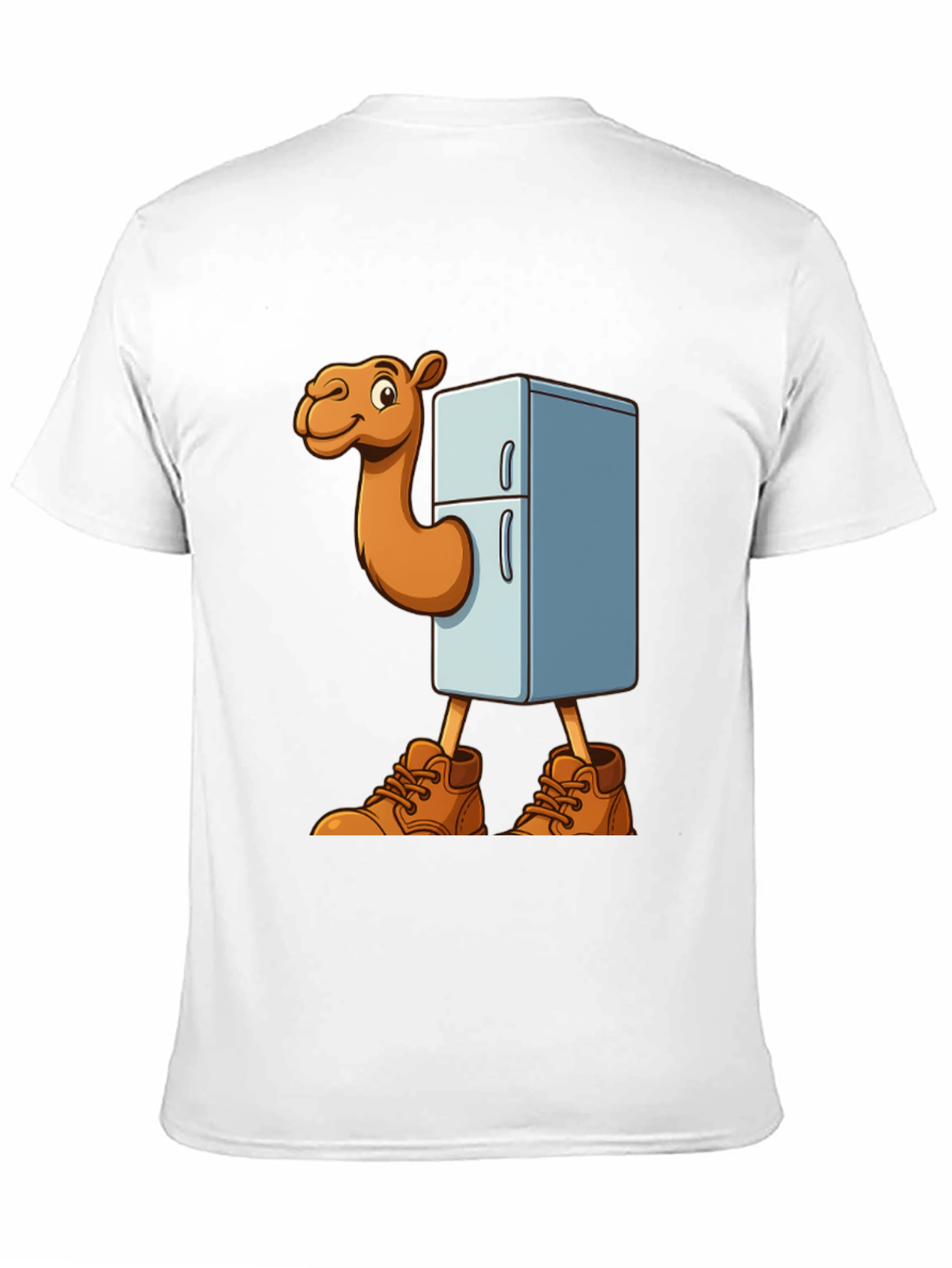 Funny Camel Refrigerator Cartoon Graphic T-Shirt