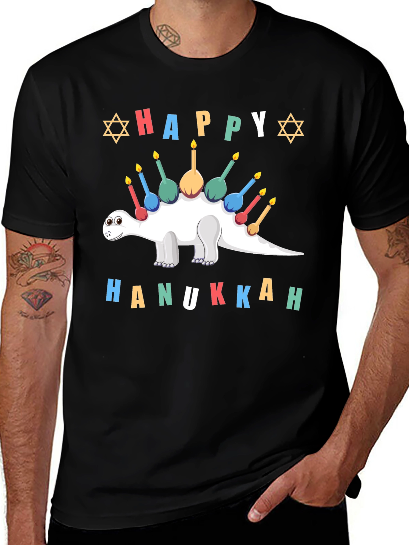 Happy Hanukkah Stegosaurus T-Shirt
