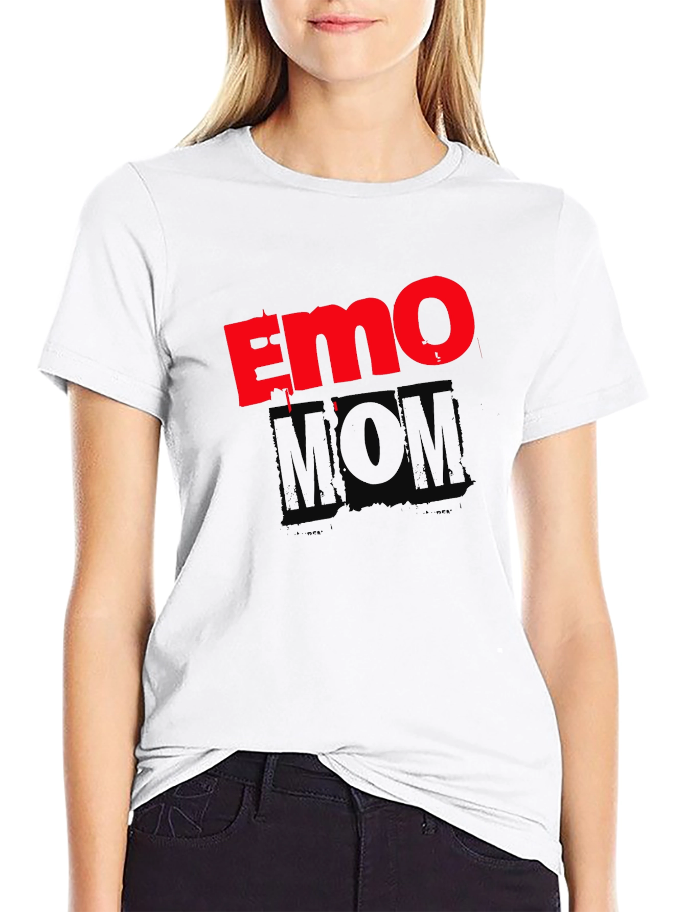 Emo Mom Black Graphic T-Shirt