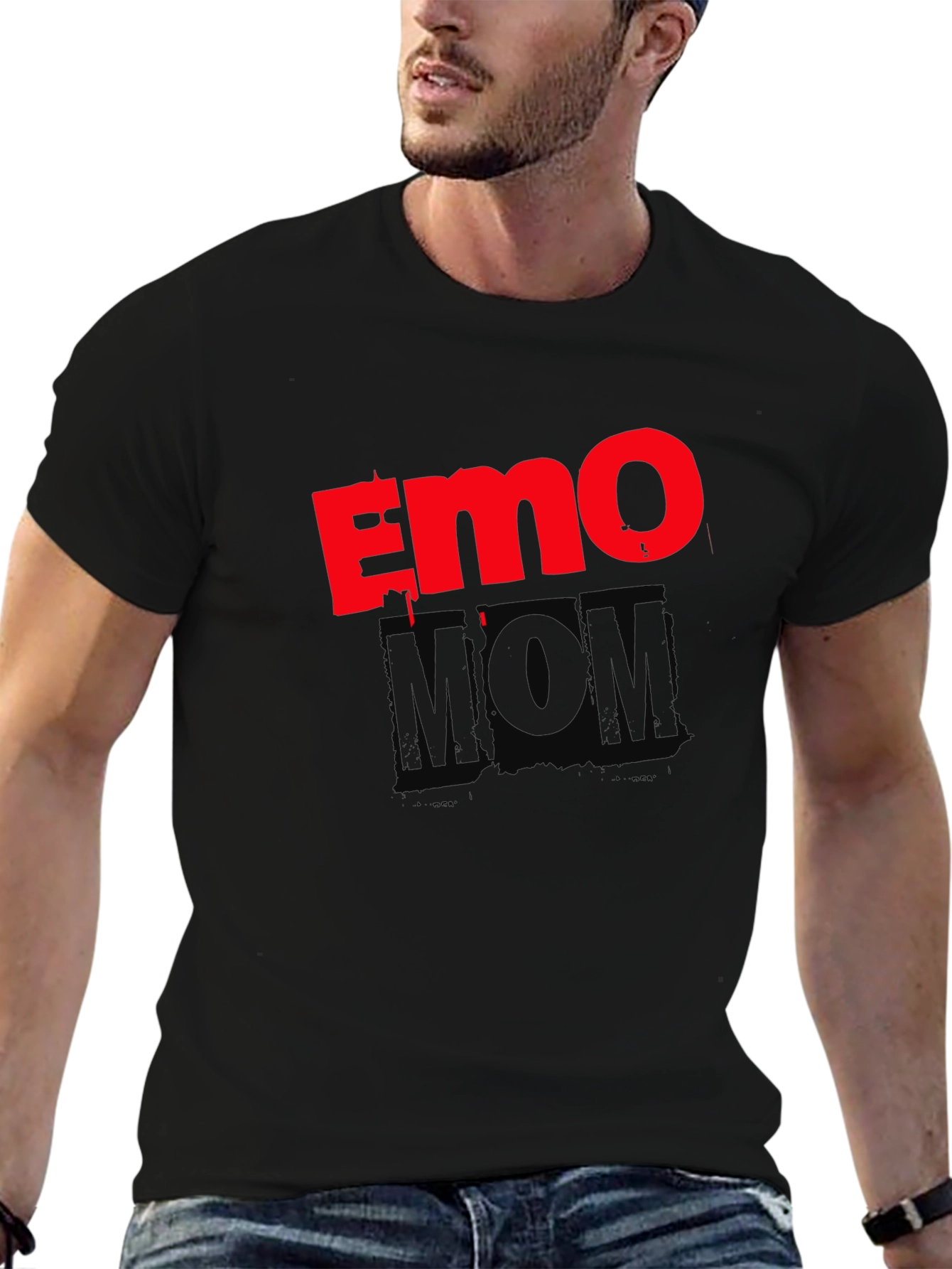 Emo Mom Black Graphic T-Shirt