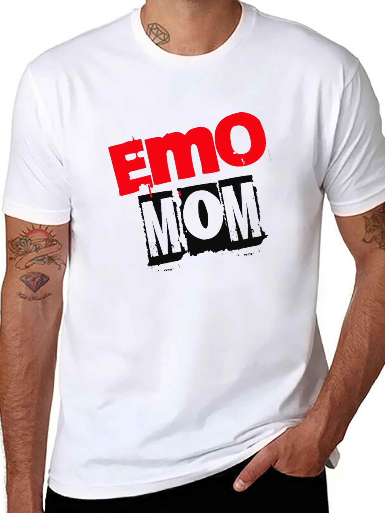 Emo Mom Black Graphic T-Shirt