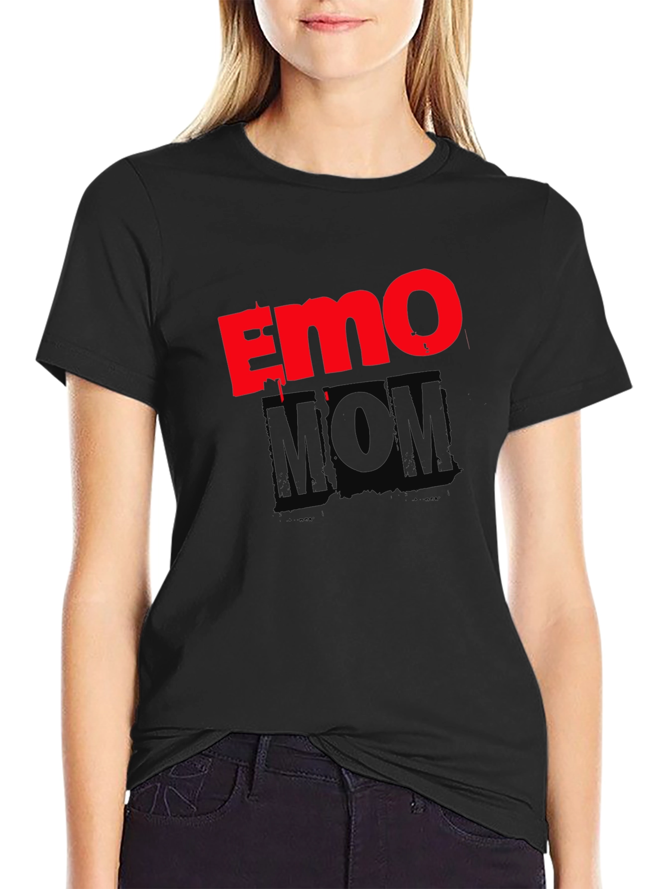 Emo Mom Black Graphic T-Shirt