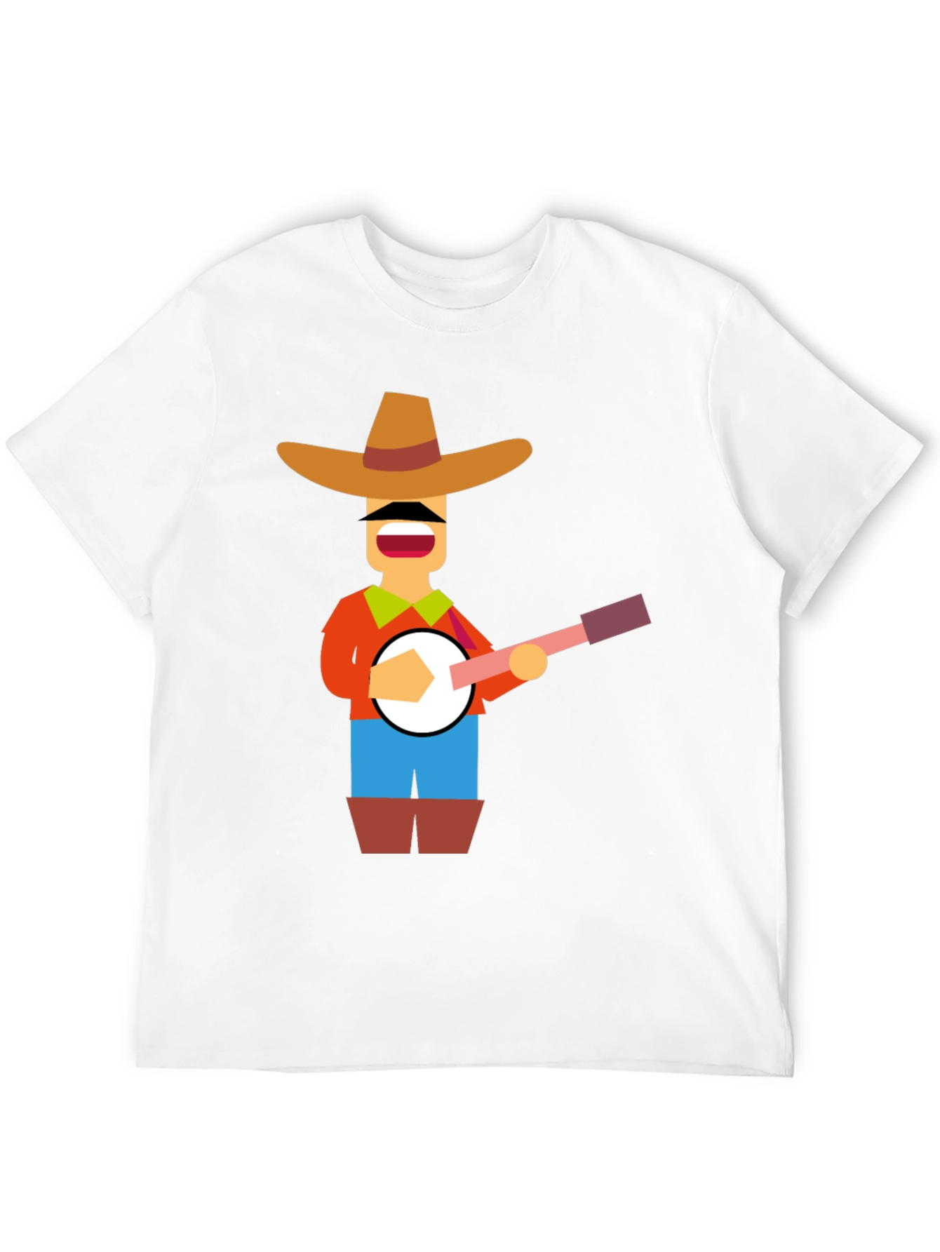 Banjo Player Graphic Tee - Black Casual Shirt