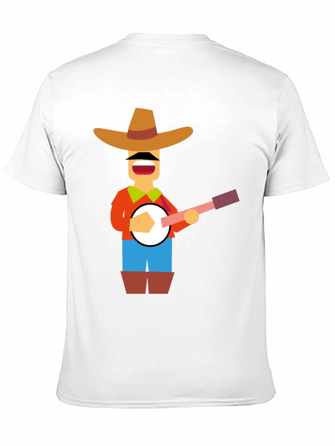 Banjo Player Graphic Tee - Black Casual Shirt