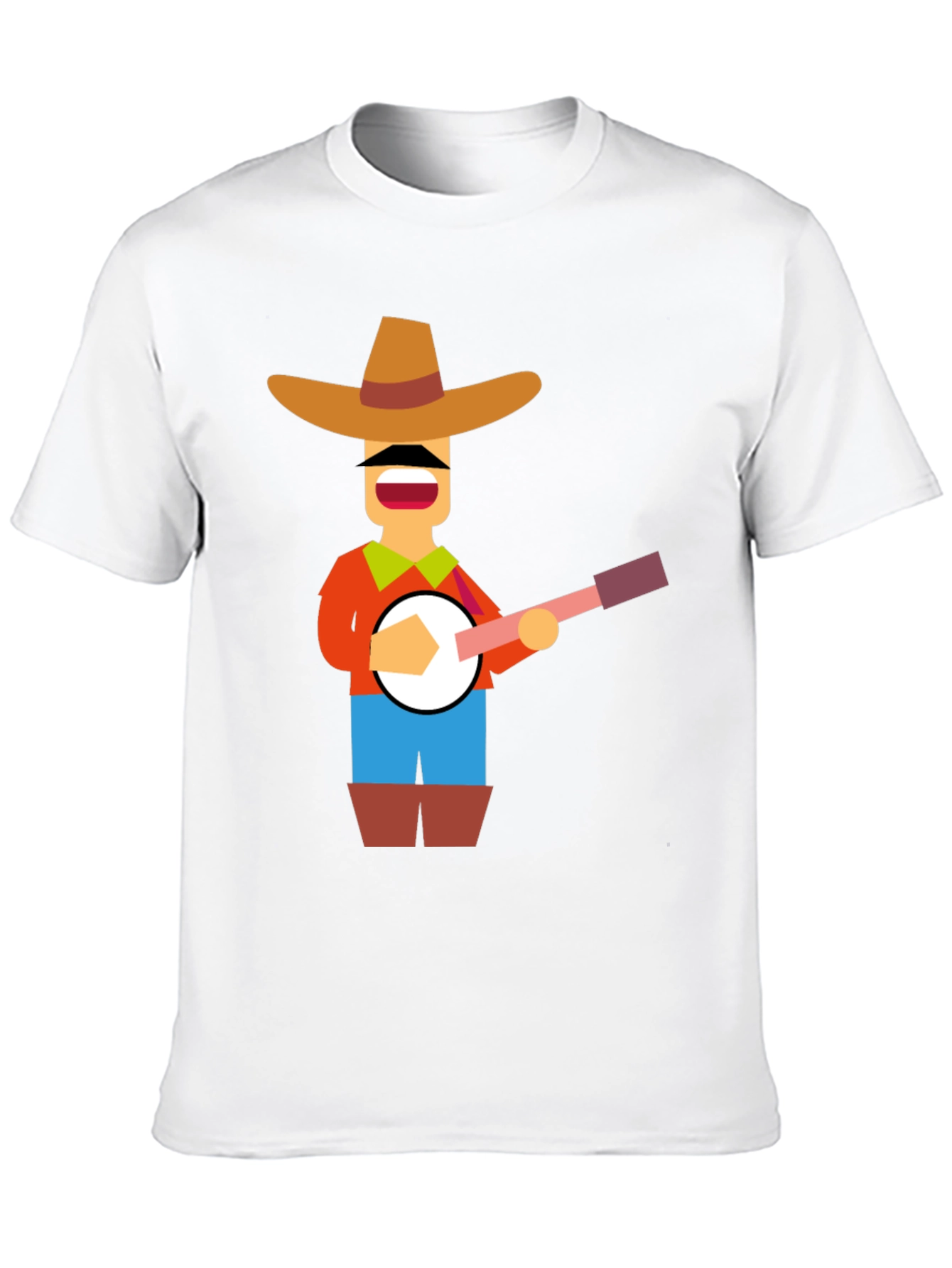 Banjo Player Graphic Tee - Black Casual Shirt