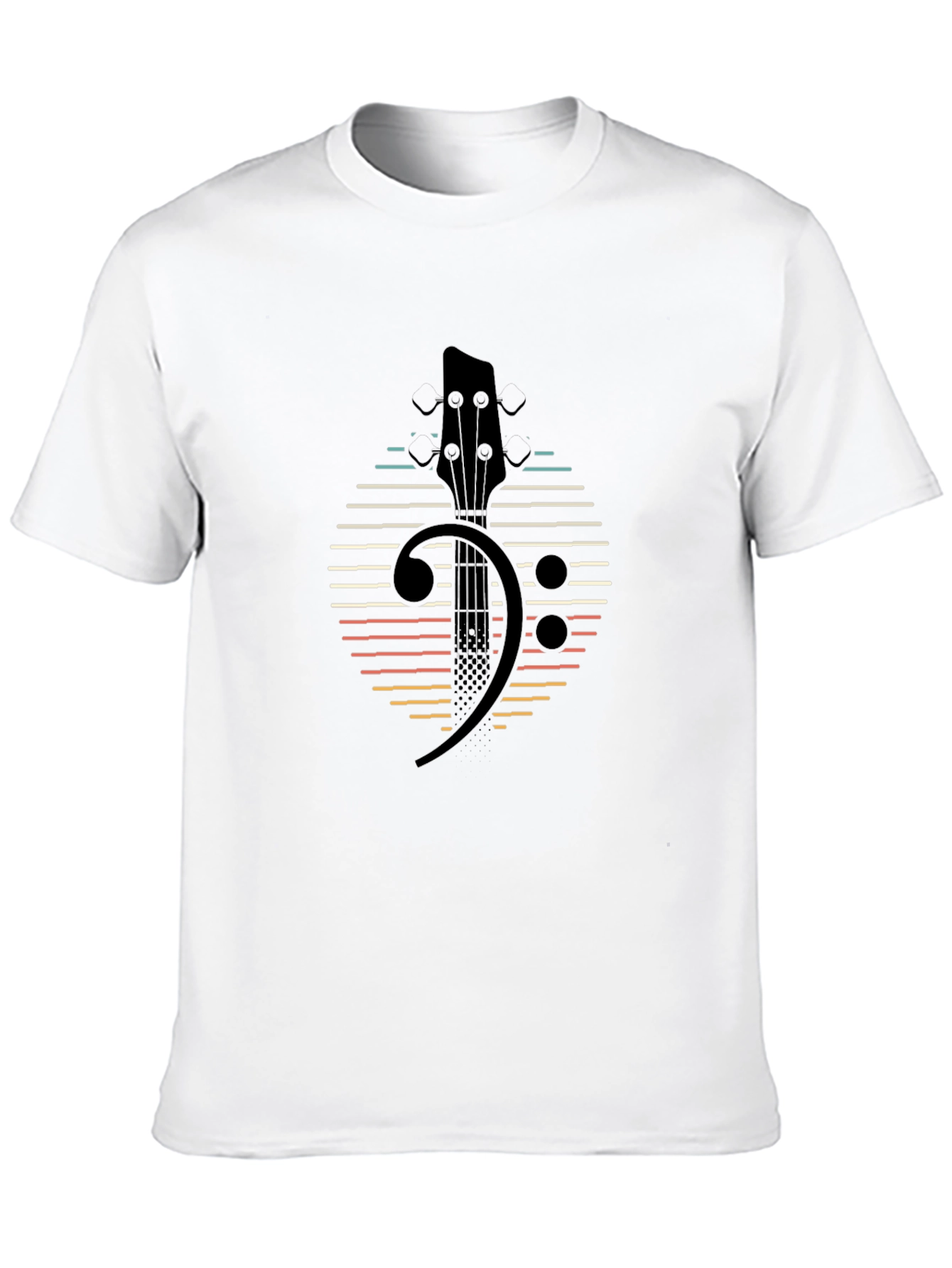 Bass Clef Guitar Retro Style T-Shirt