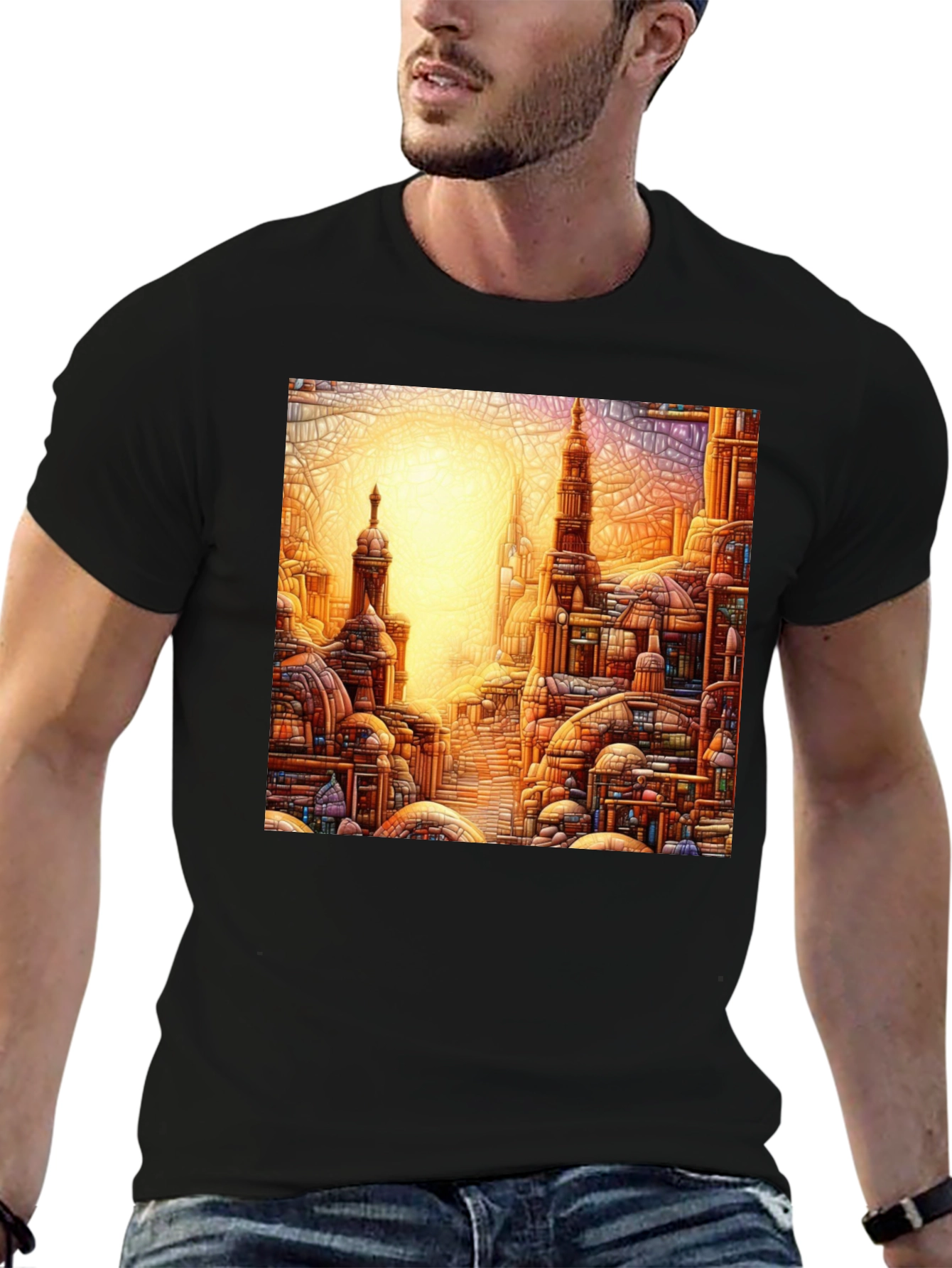 Cityscape Graphic Tee - Artistic Urban Design