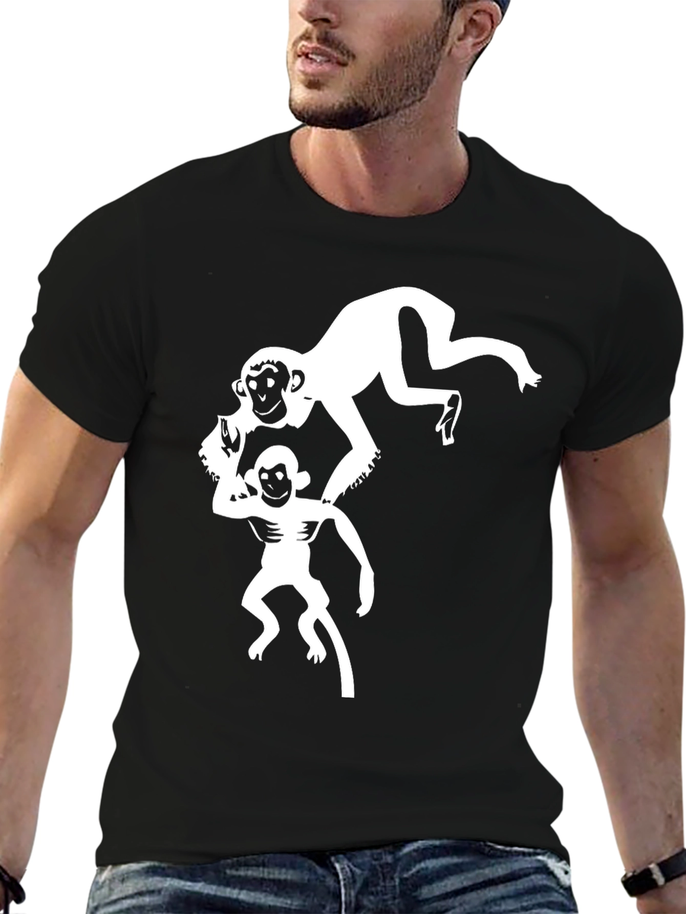 Monkey Graphic Tee: Fun Black T-Shirt