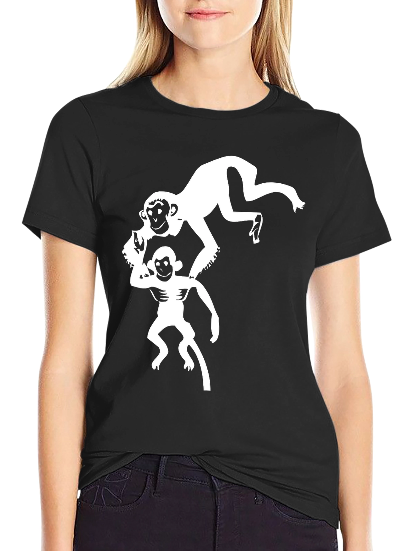 Monkey Graphic Tee: Fun Black T-Shirt