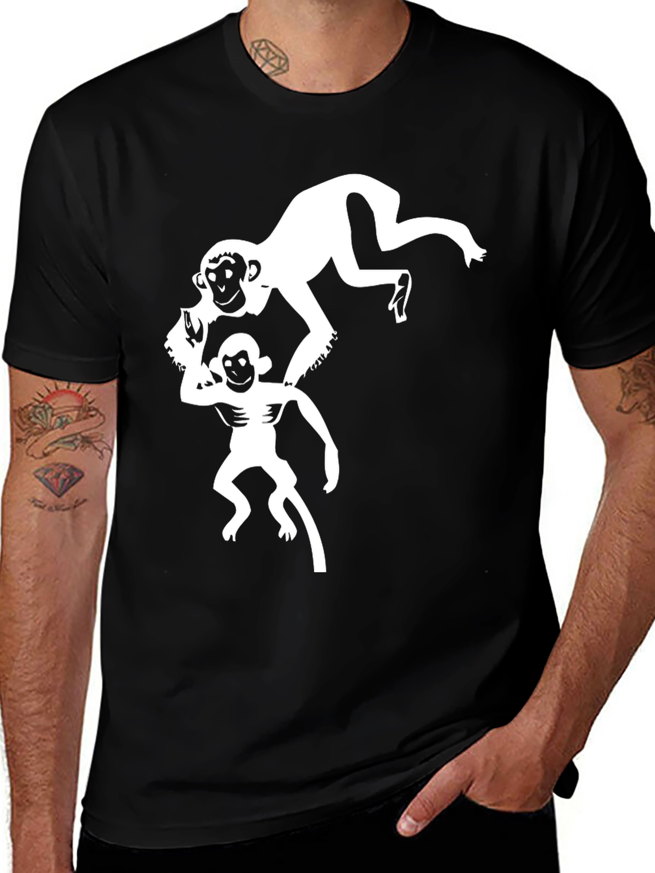 Monkey Graphic Tee: Fun Black T-Shirt