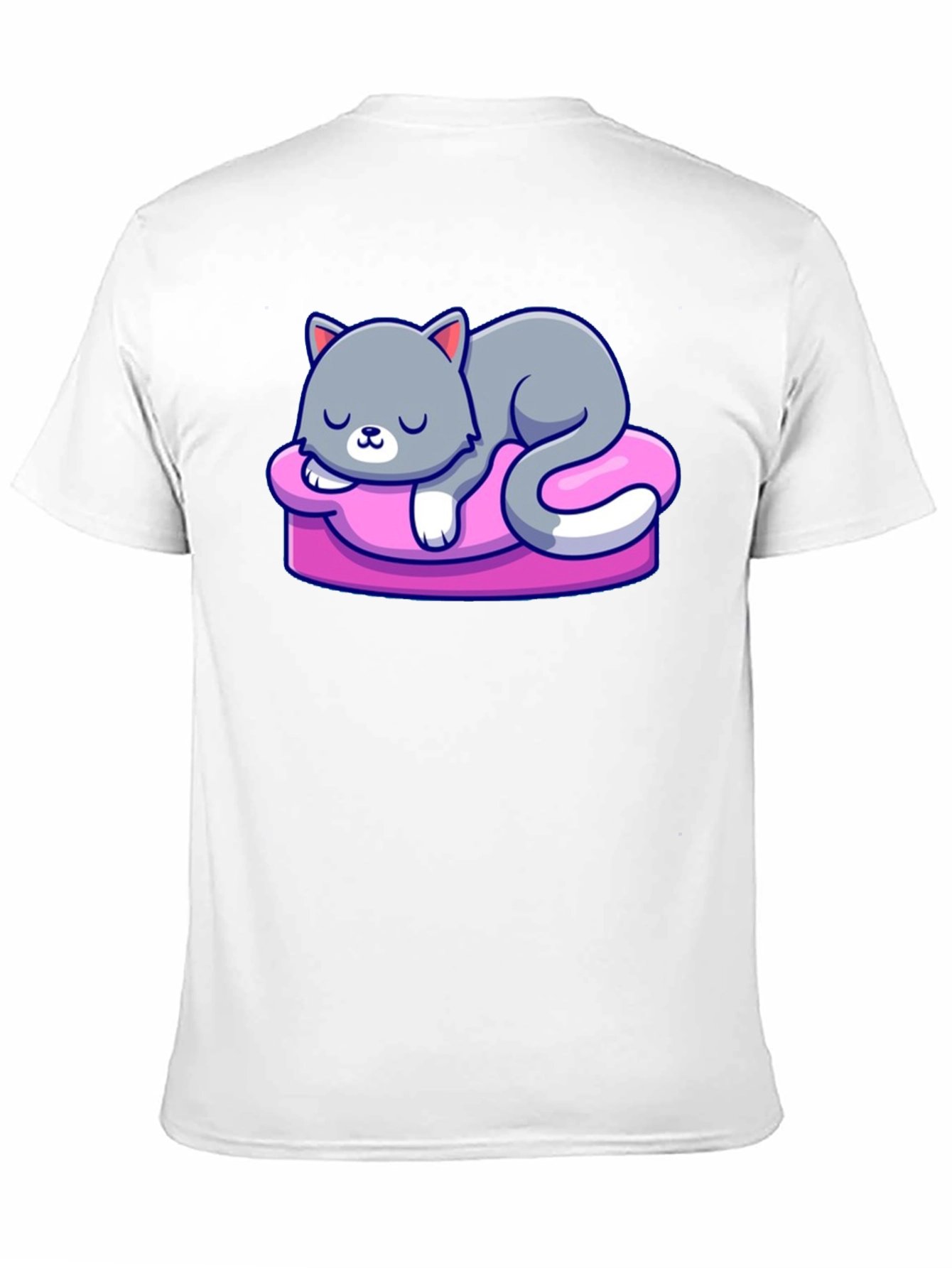 Cute Cat Sleeping on Pillow Graphic Tee