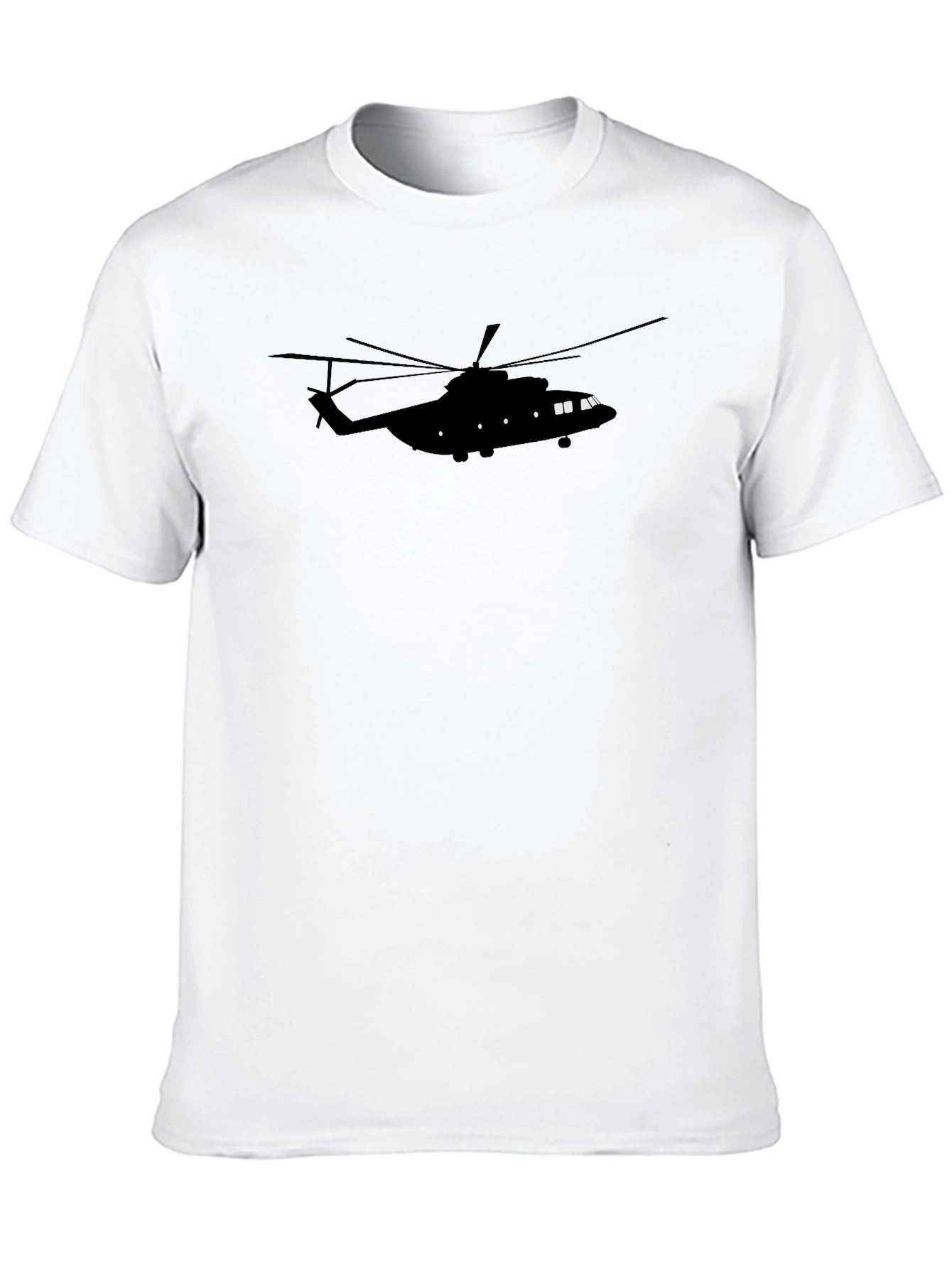 Helicopter Silhouette Black T-Shirt