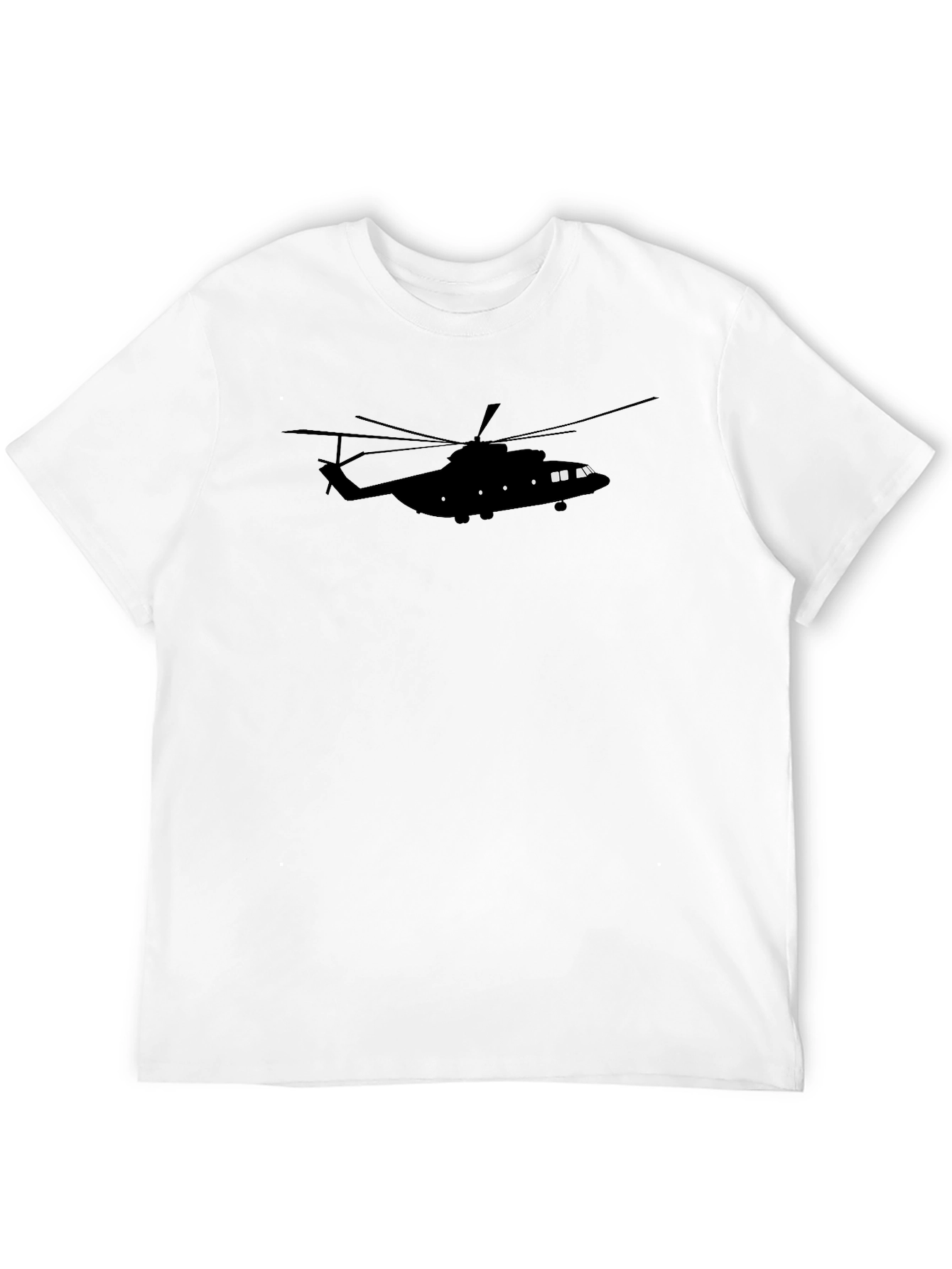 Helicopter Silhouette Black T-Shirt