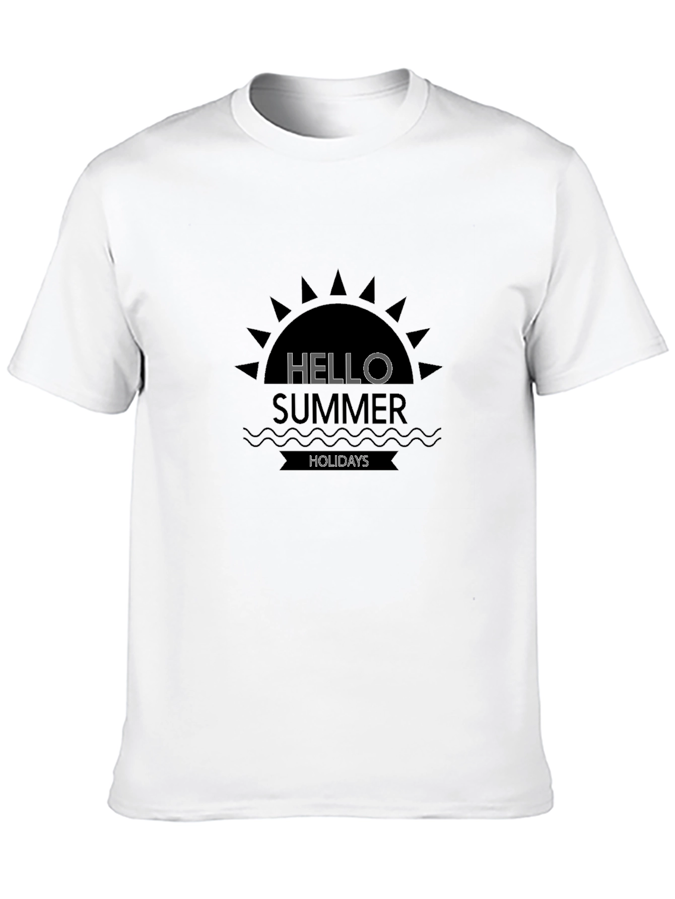 Hello Summer Holidays Black T-Shirt