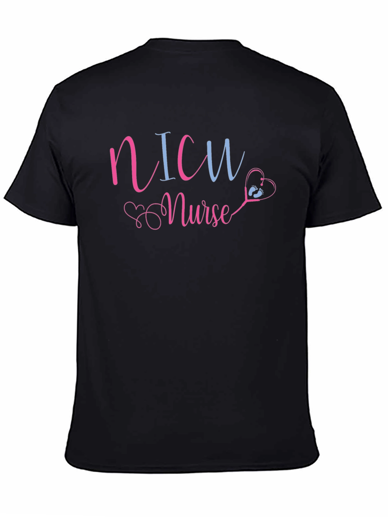 NICU Nurse T-Shirt - Heart Stethoscope Graphic Tee