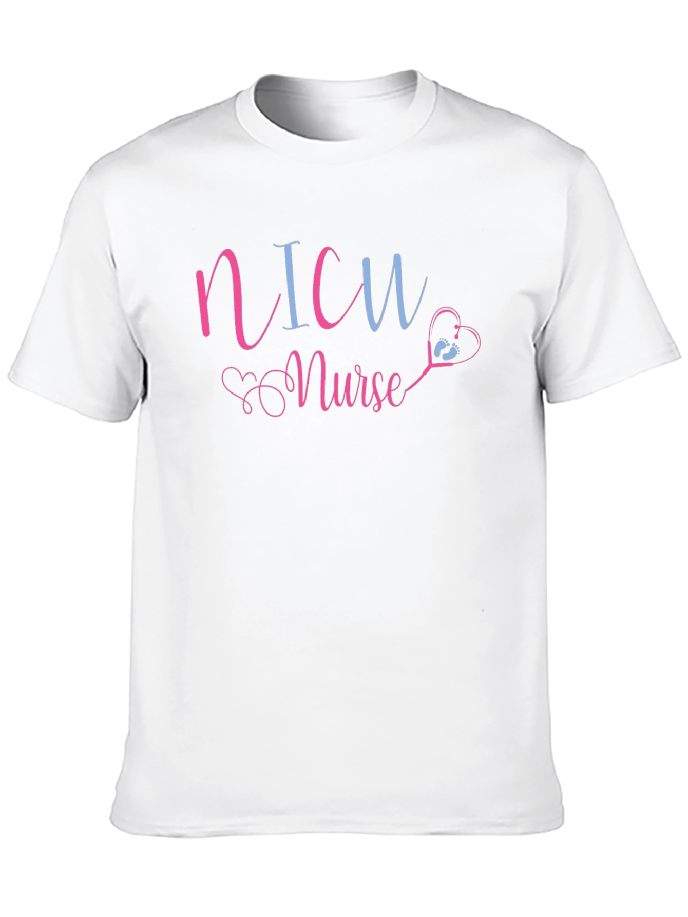NICU Nurse T-Shirt - Heart Stethoscope Graphic Tee