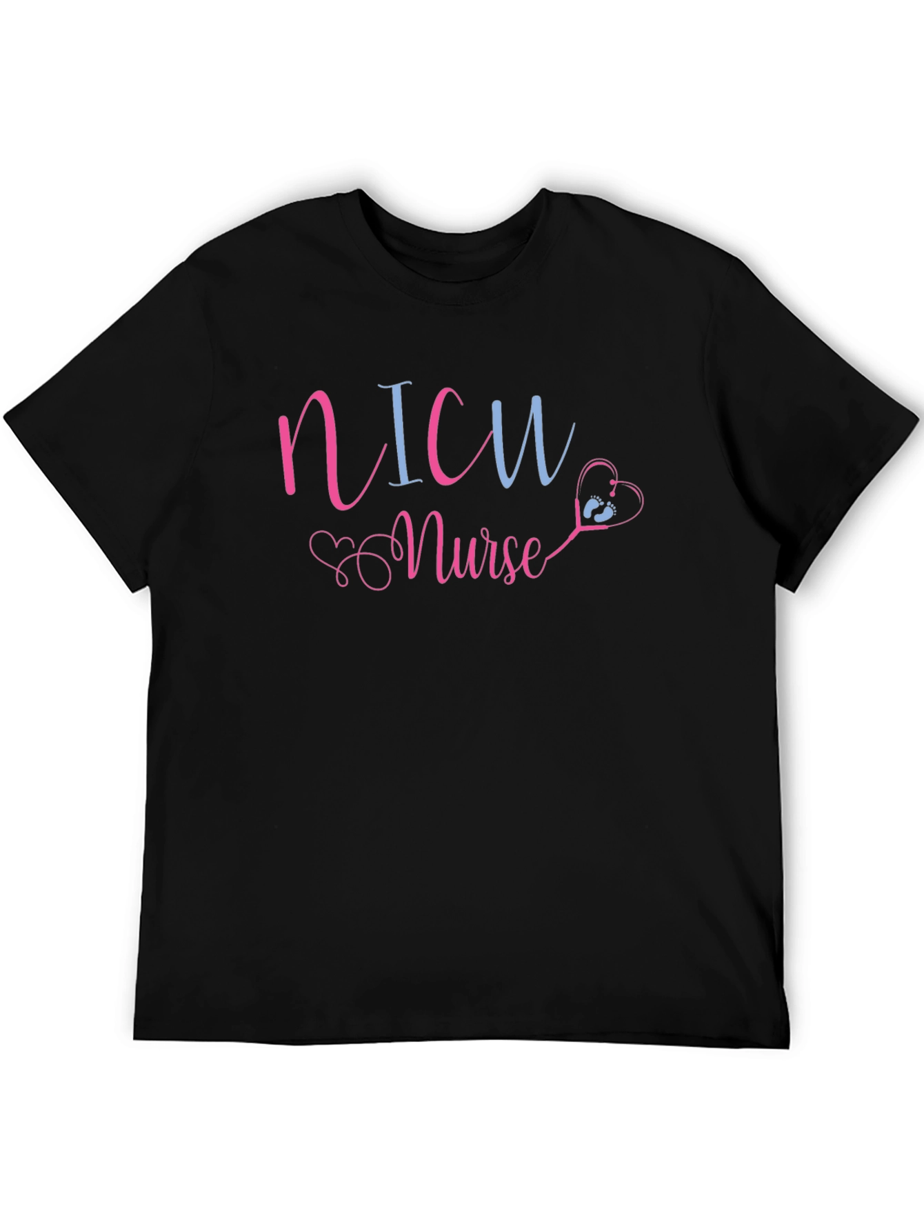NICU Nurse T-Shirt - Heart Stethoscope Graphic Tee