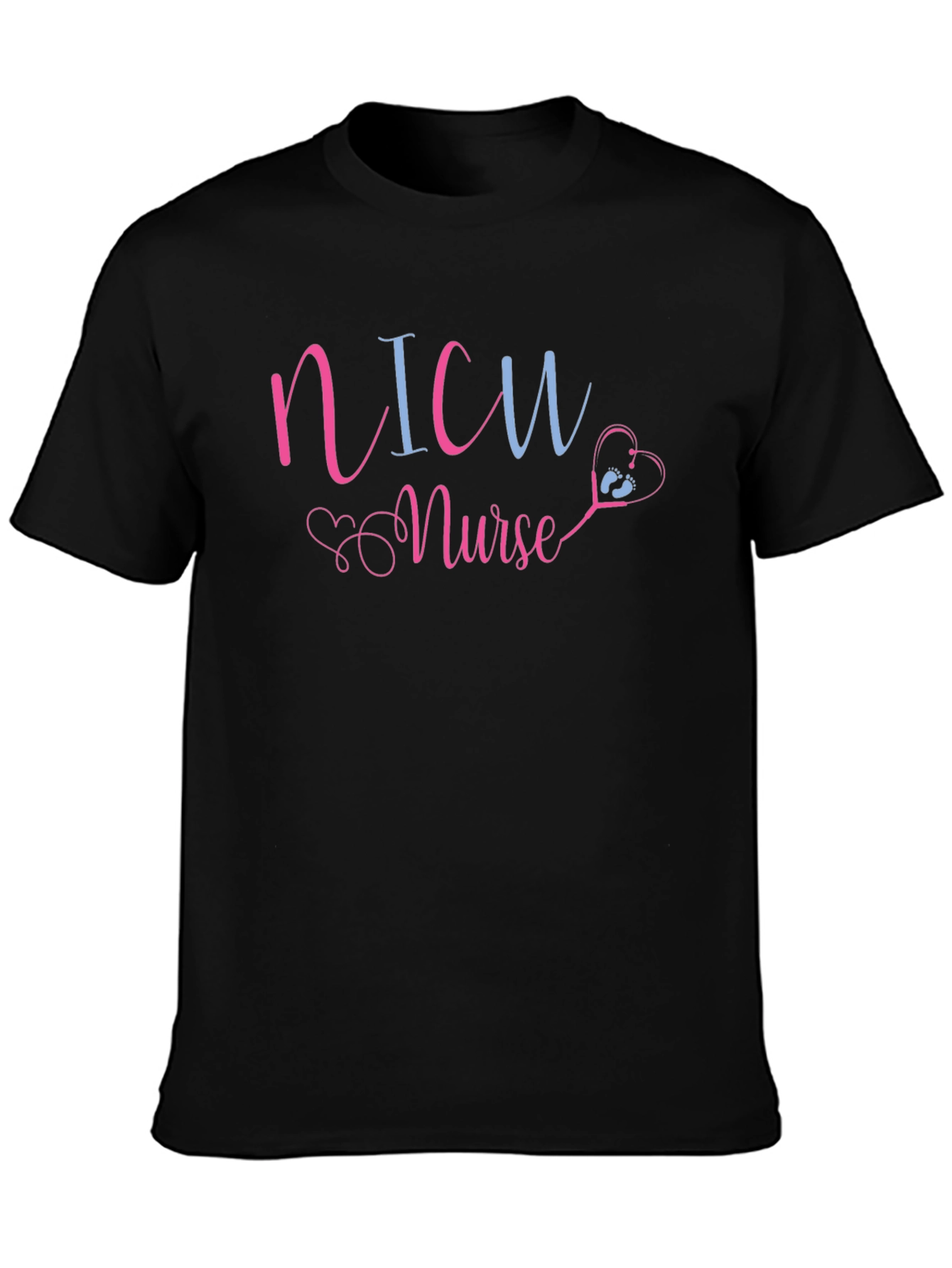 NICU Nurse T-Shirt - Heart Stethoscope Graphic Tee