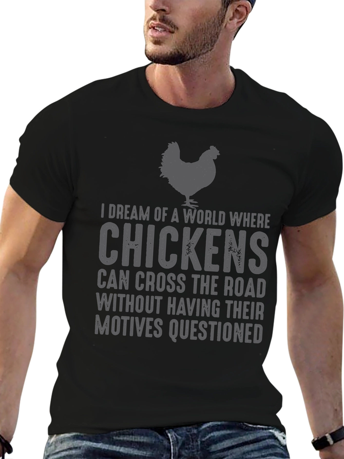 Chicken Road Crossing T-Shirt - Funny Novelty Tee