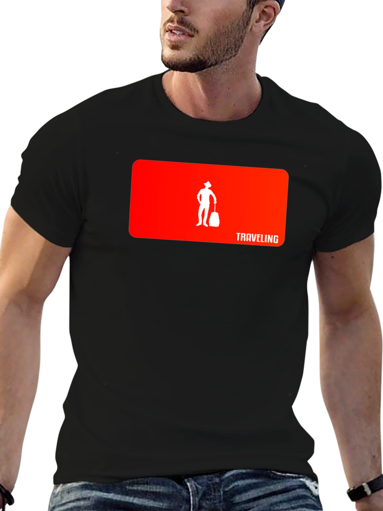 Traveling Man Graphic Tee - Black