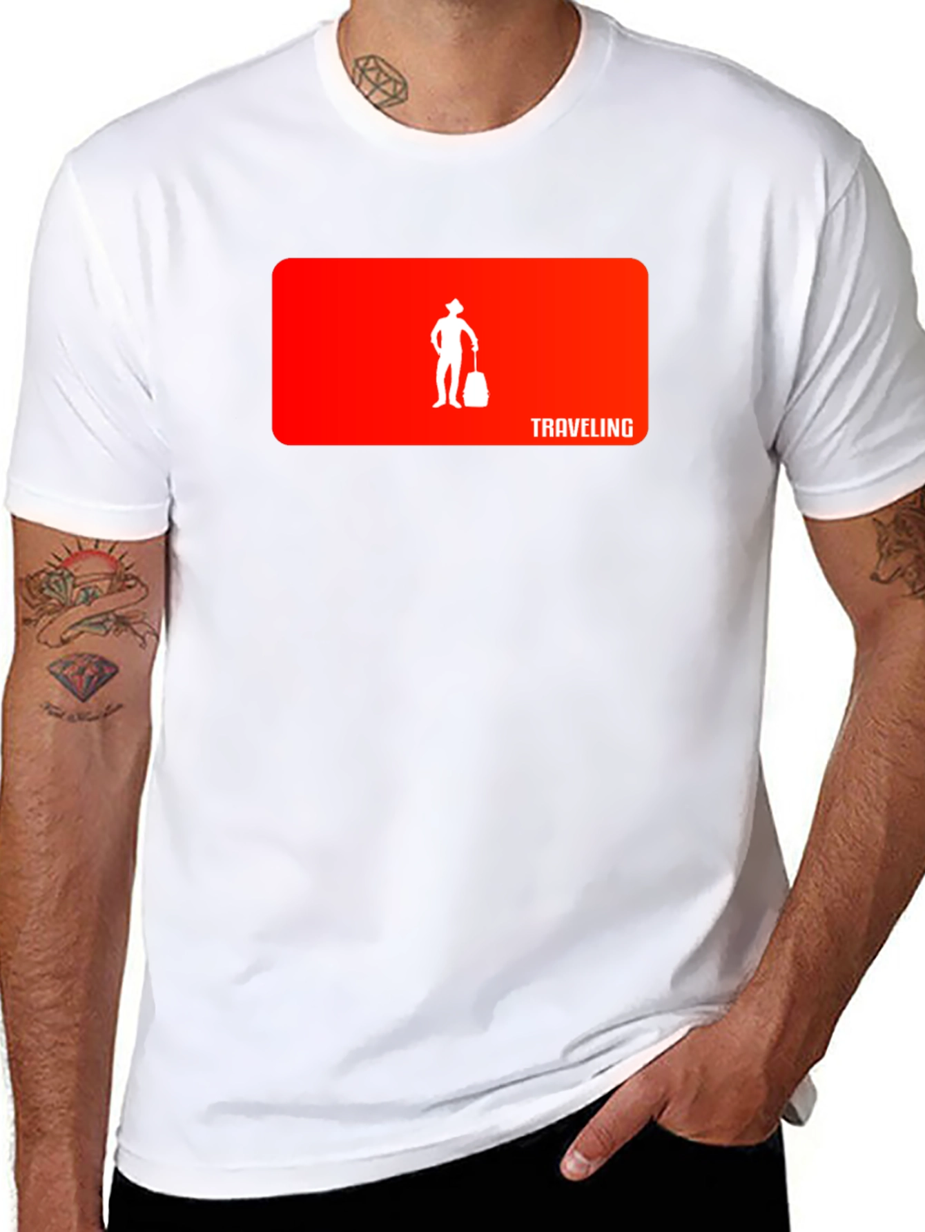 Traveling Man Graphic Tee - Black