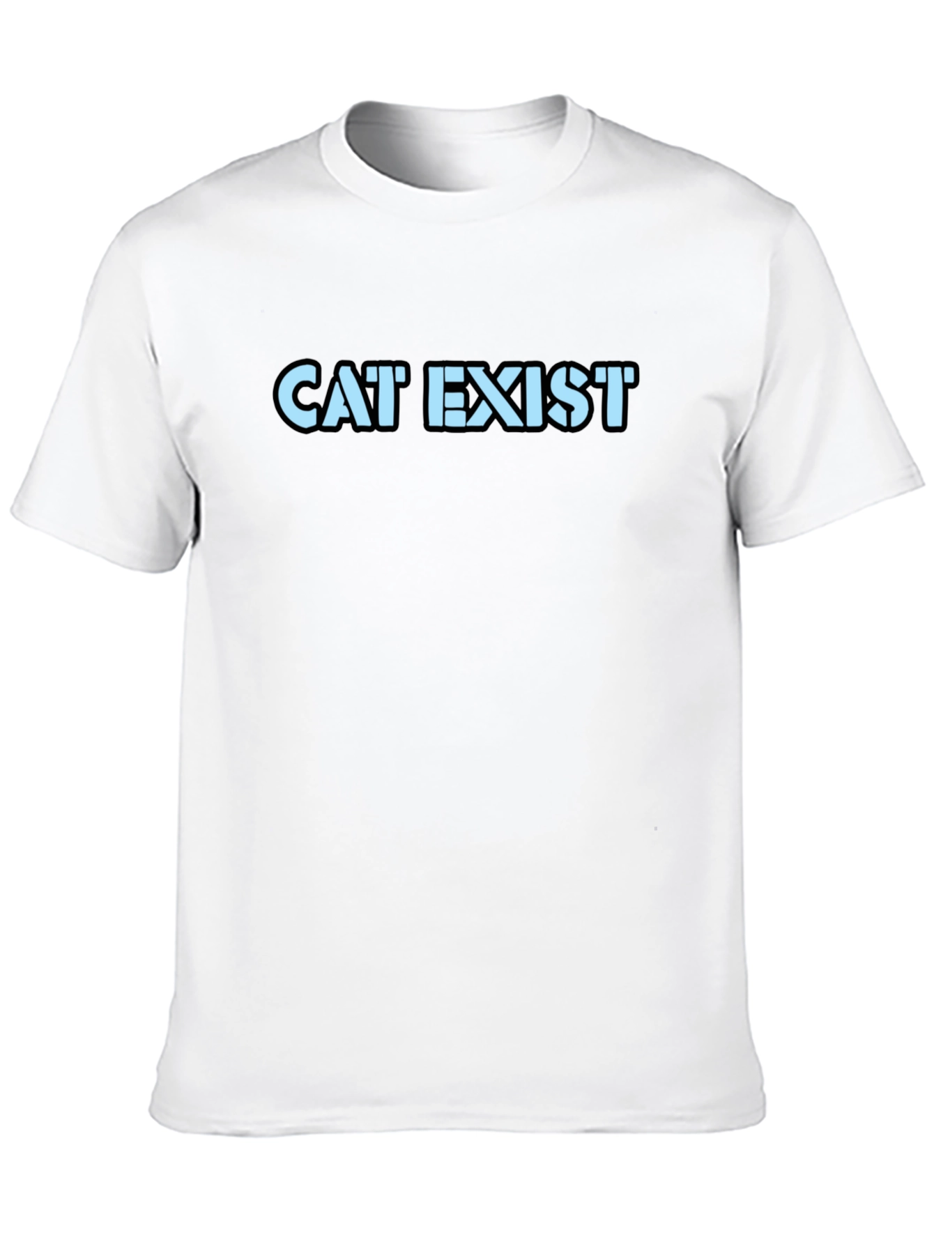 CAT EXIST Graphic Tee - Black Crew Neck T-Shirt