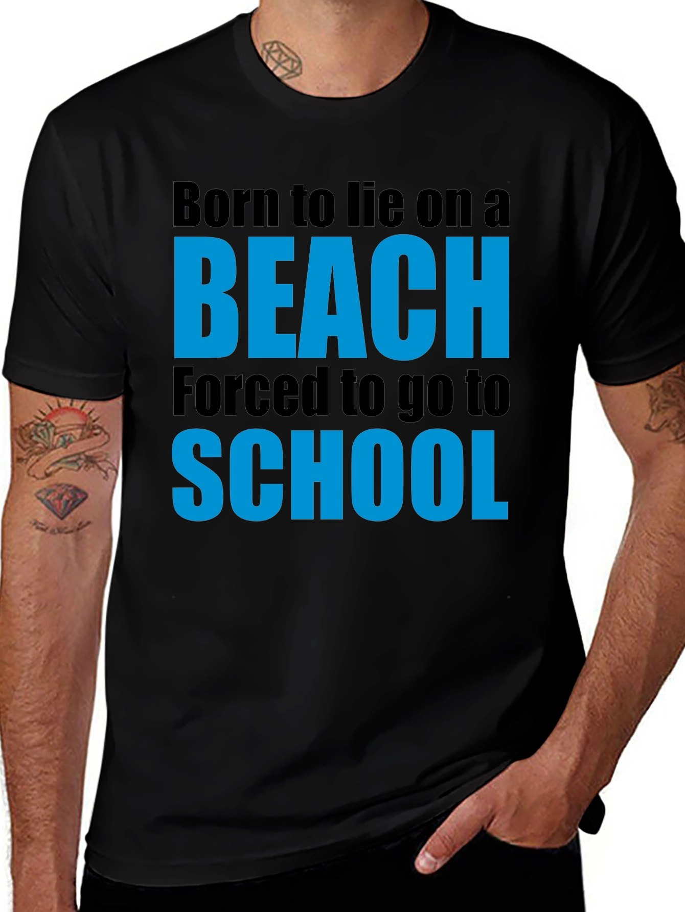 Born to Beach Funny Graphic T-Shirt