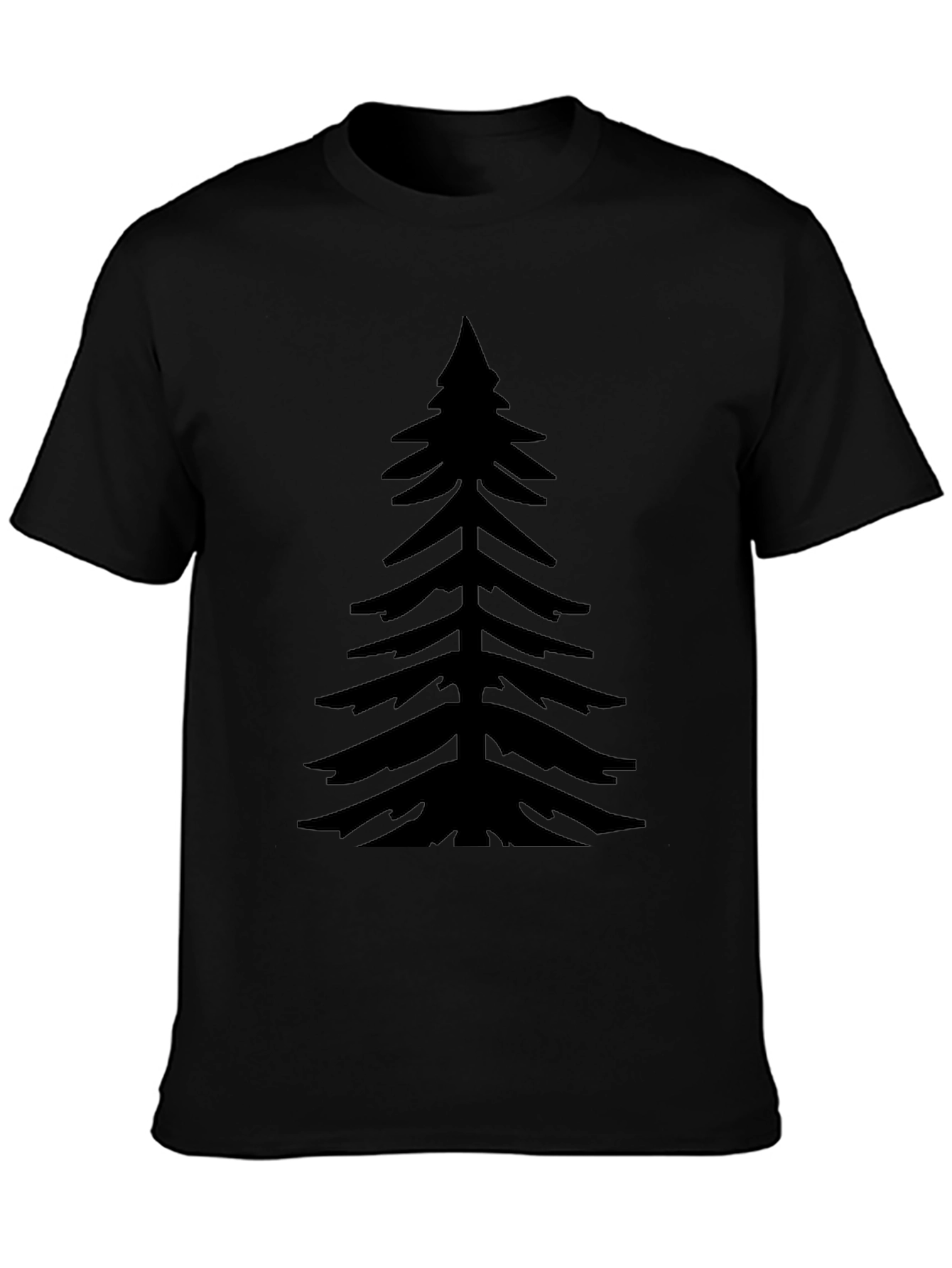 Mens Black Pine Tree Graphic Tee