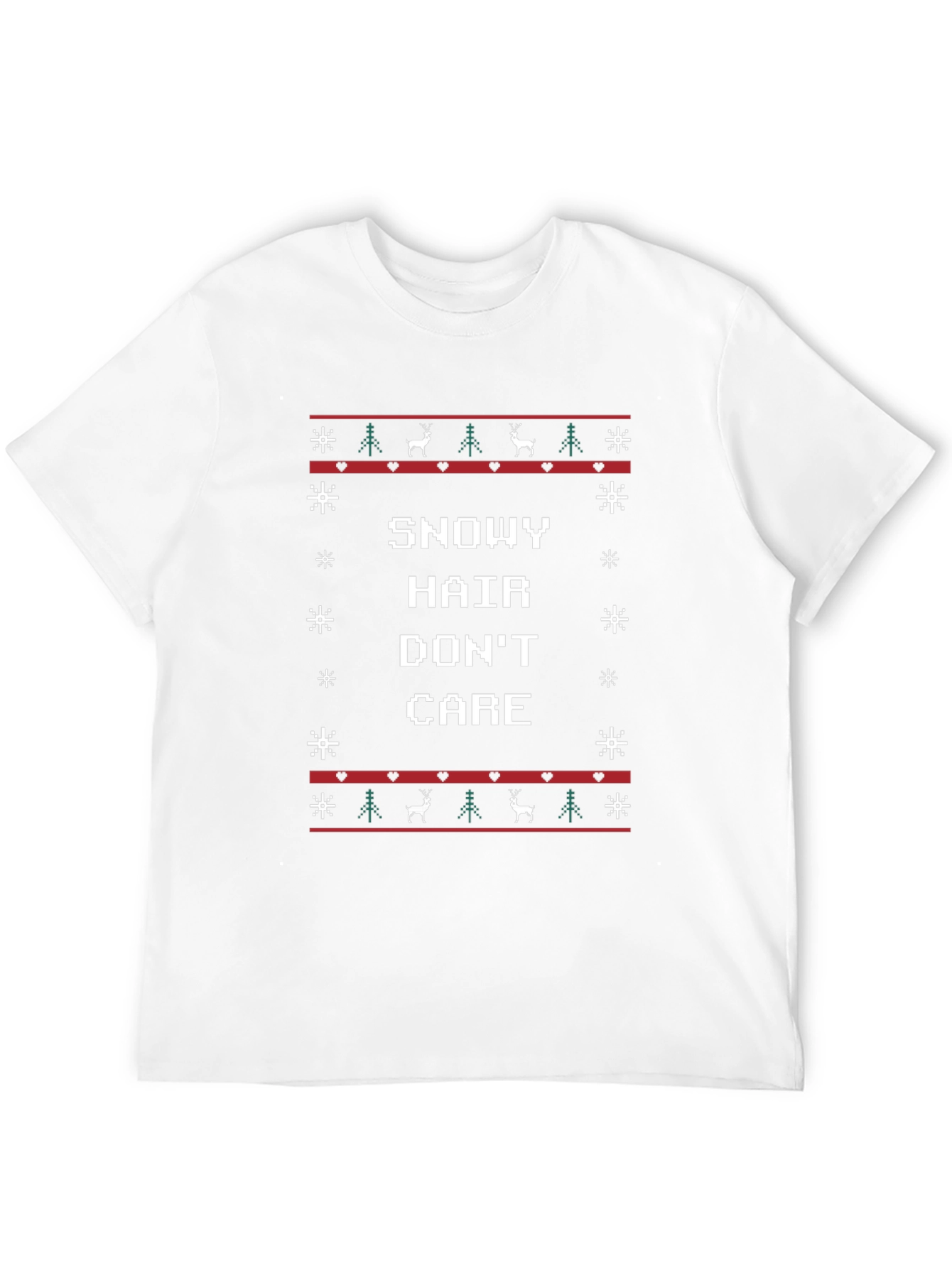 Snowy Hair Dont Care Christmas T-Shirt