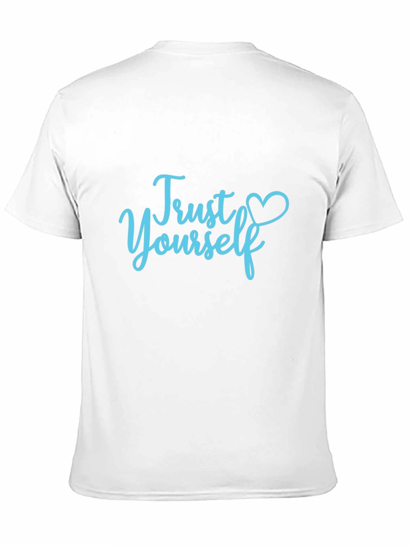Trust Yourself Black Cotton Tee with Heart Detail