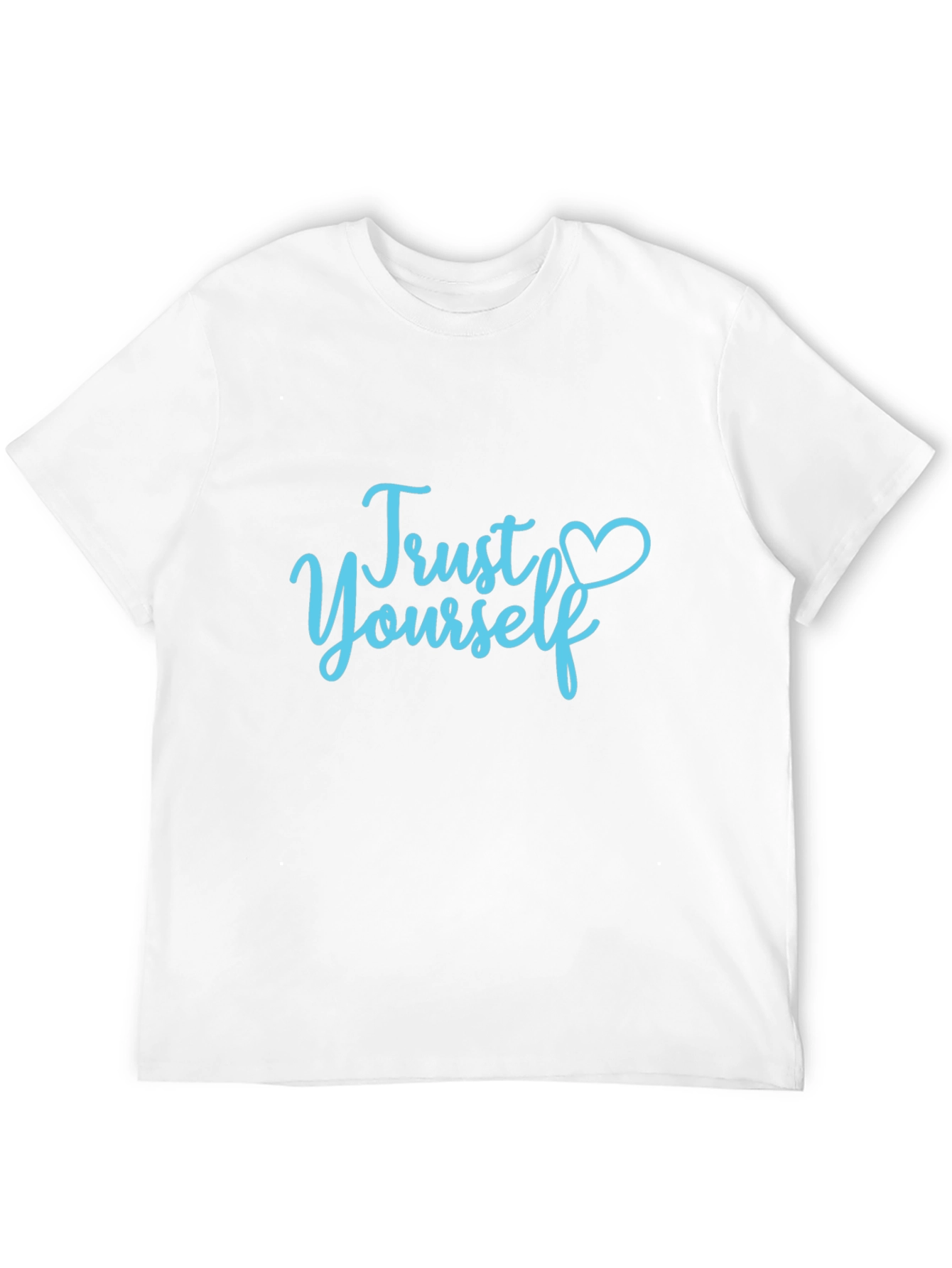 Trust Yourself Black Cotton Tee with Heart Detail
