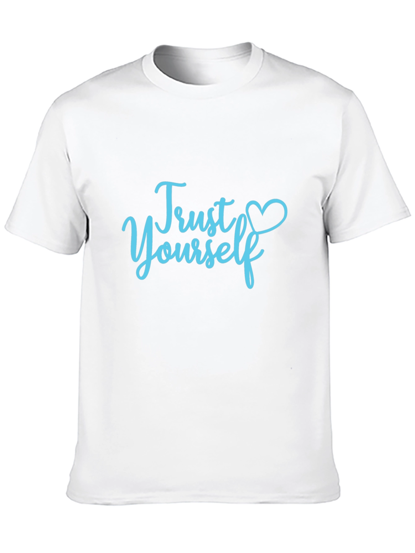 Trust Yourself Black Cotton Tee with Heart Detail
