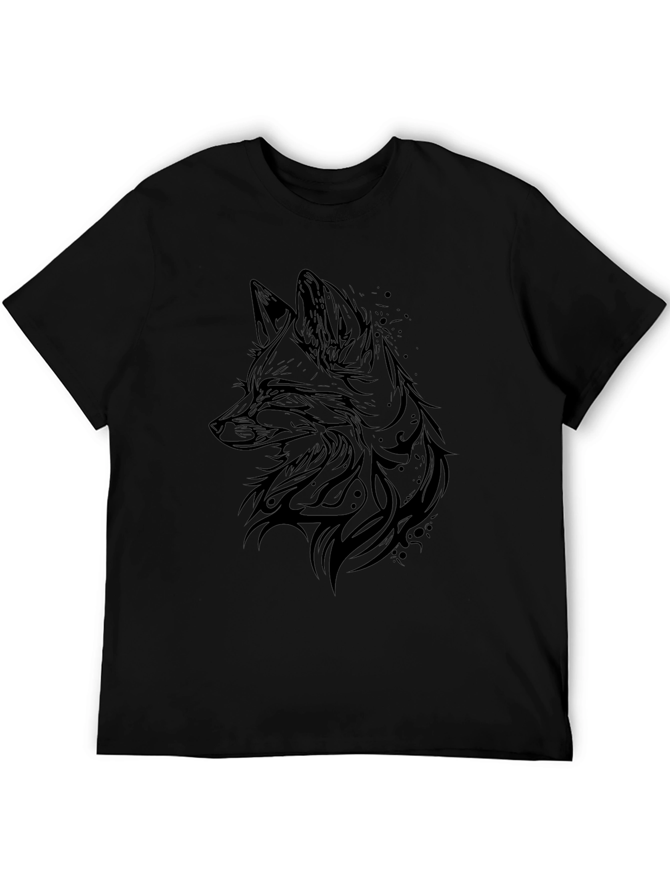 Fox Graphic Tee - Black Cotton Blend T-Shirt