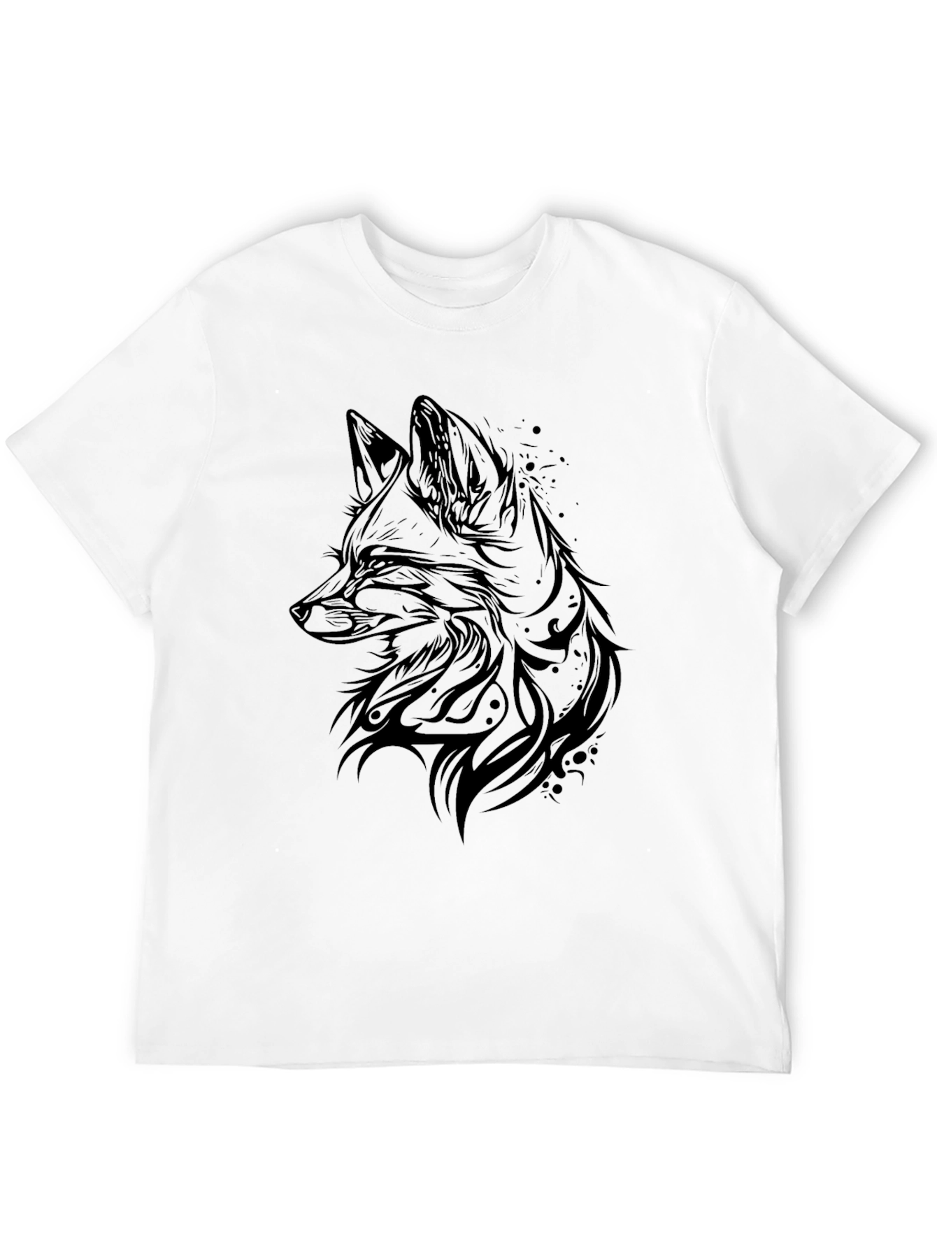 Fox Graphic Tee - Black Cotton Blend T-Shirt