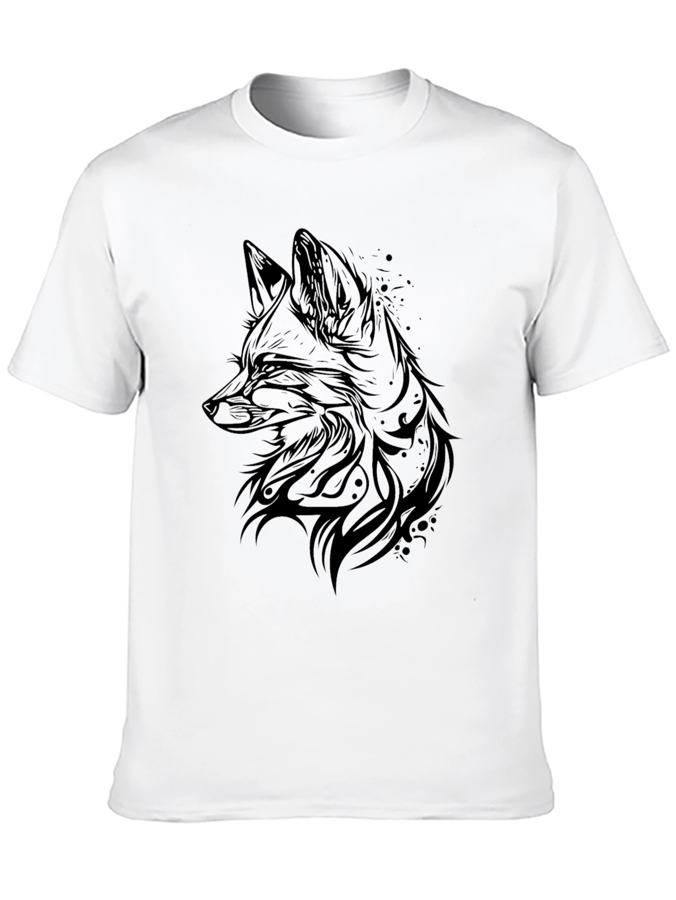 Fox Graphic Tee - Black Cotton Blend T-Shirt