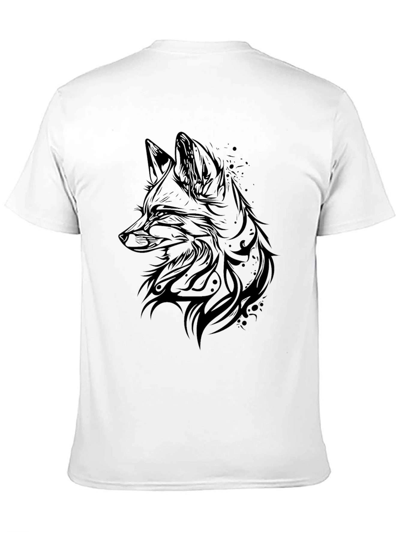 Fox Graphic Tee - Black Cotton Blend T-Shirt