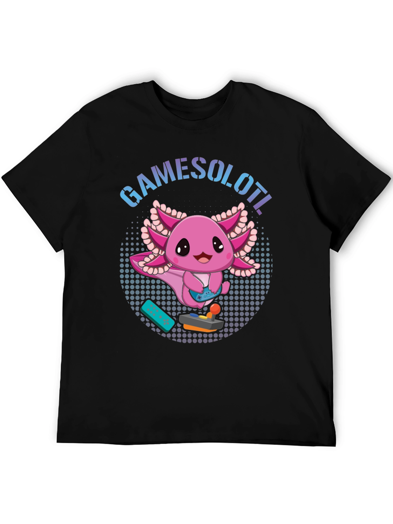 Gamesolotl Black T-Shirt - Gaming Axolotl
