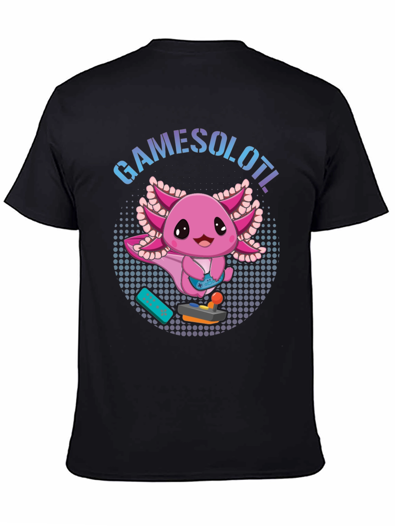 Gamesolotl Black T-Shirt - Gaming Axolotl