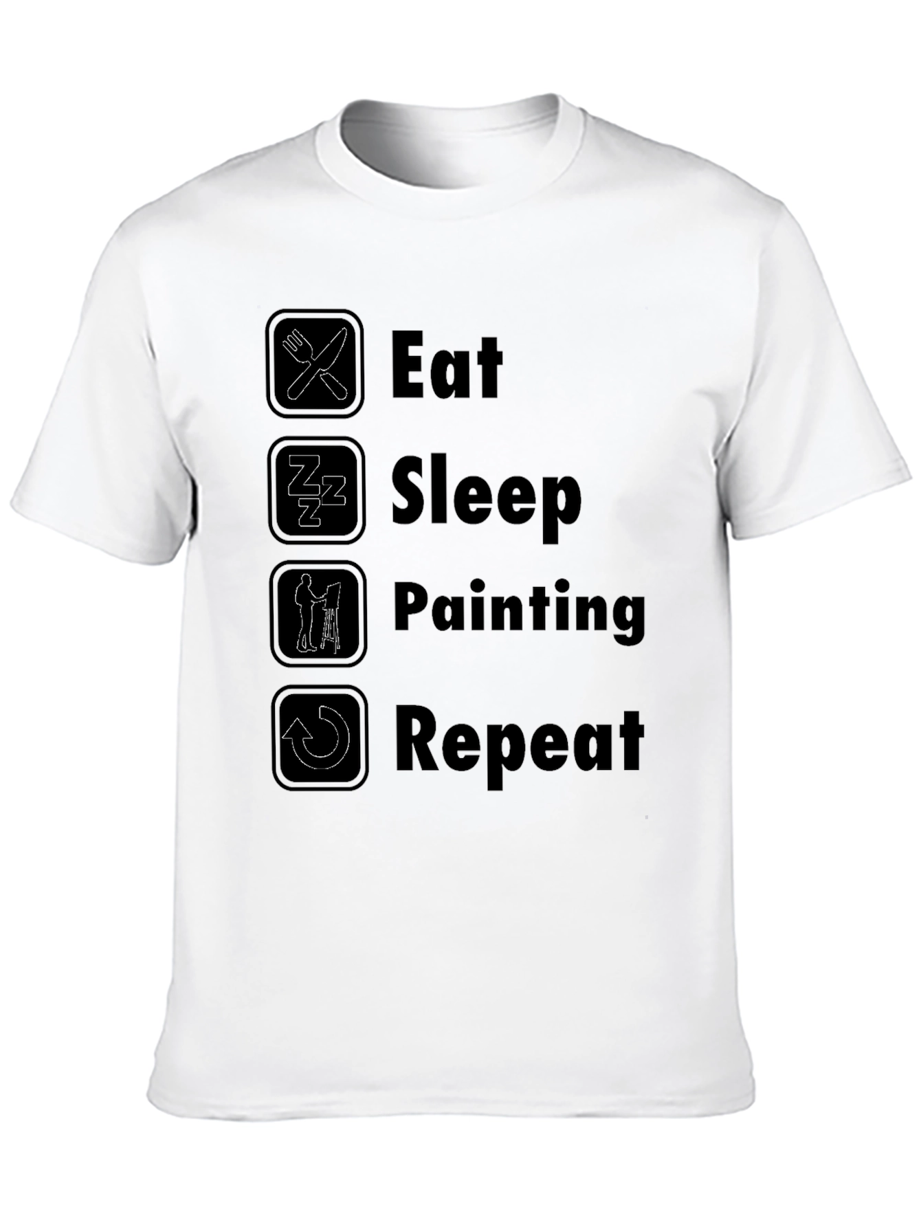 Eat Sleep Painting Repeat T-Shirt - Artistic Hobby Tee