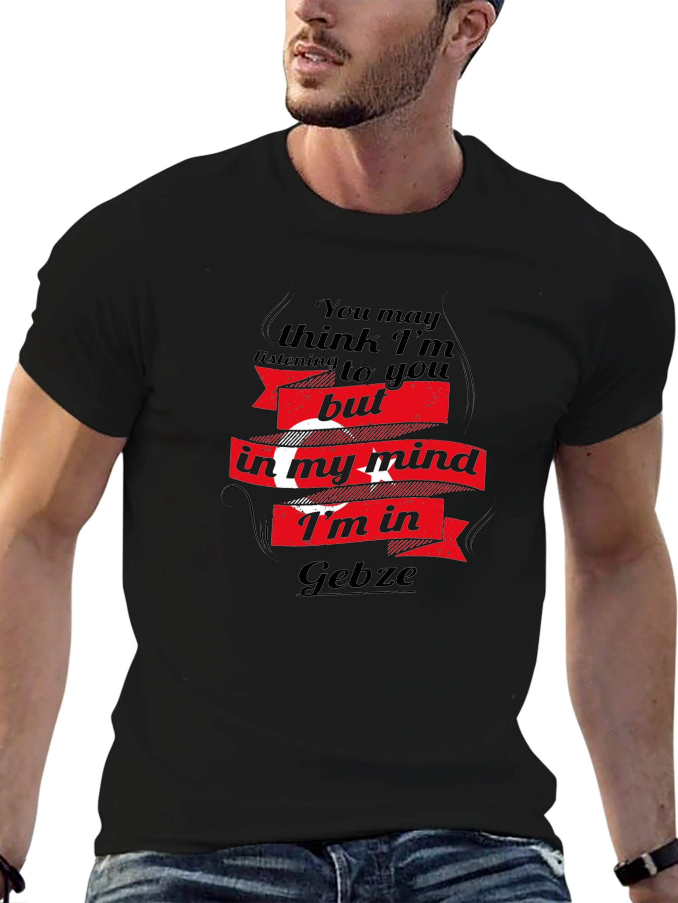 Gebze Mind T-Shirt - Black Crew Neck Tee
