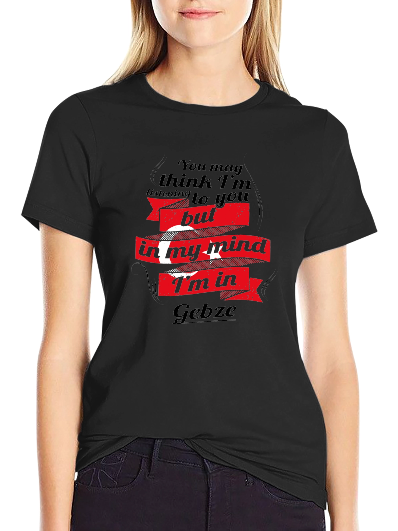 Gebze Mind T-Shirt - Black Crew Neck Tee
