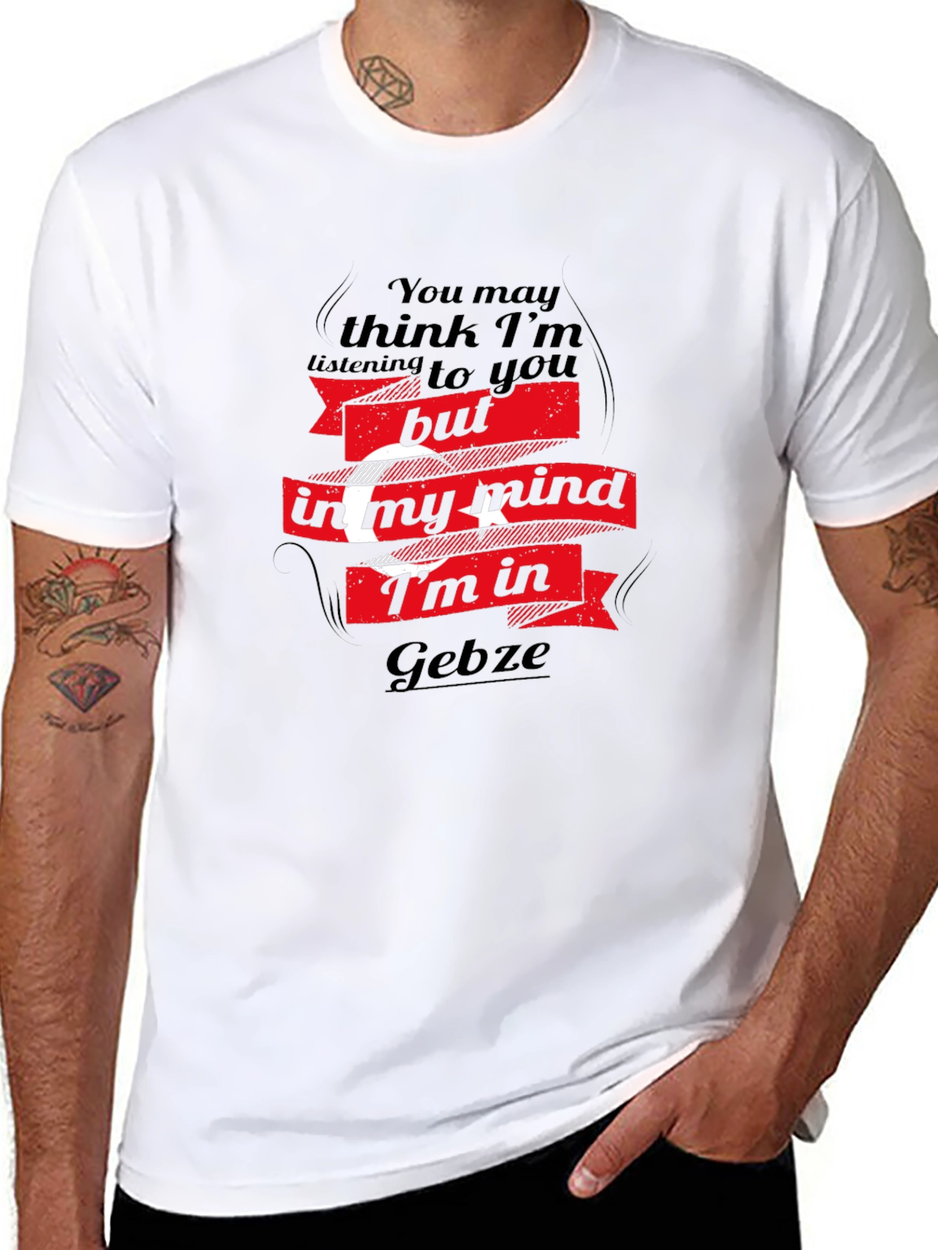 Gebze Mind T-Shirt - Black Crew Neck Tee