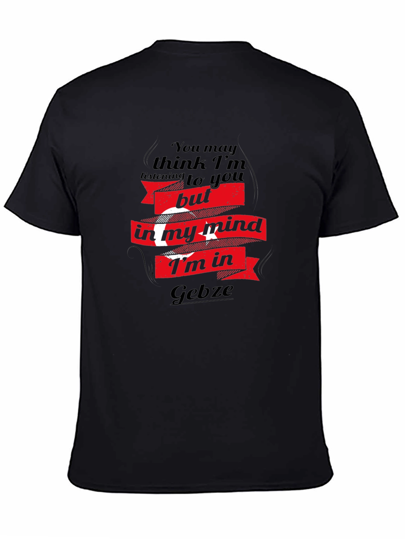 Gebze Mind T-Shirt - Black Crew Neck Tee