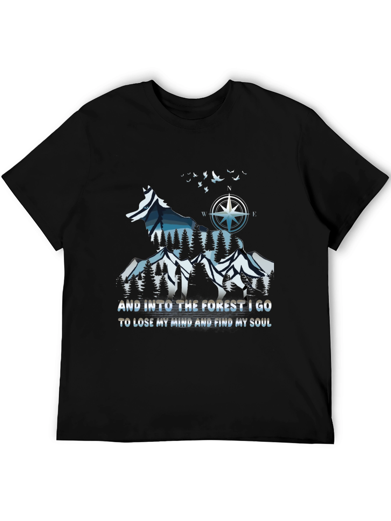 Nature Wolf Graphic T-Shirt - Find Your Soul