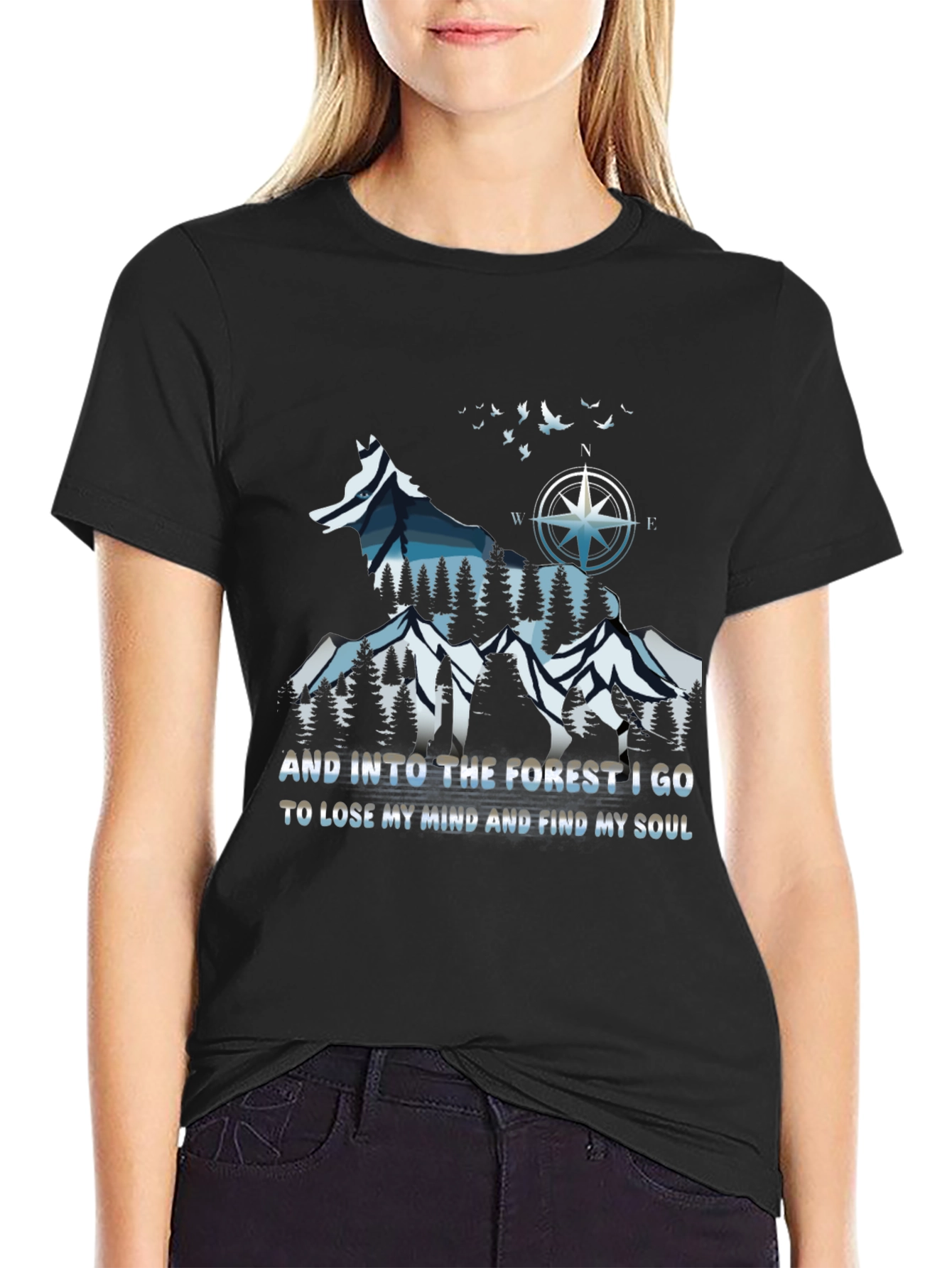 Nature Wolf Graphic T-Shirt - Find Your Soul