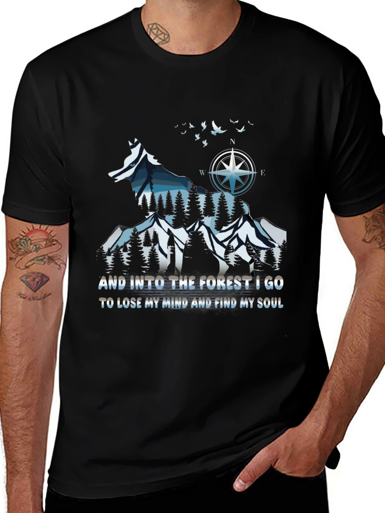 Nature Wolf Graphic T-Shirt - Find Your Soul