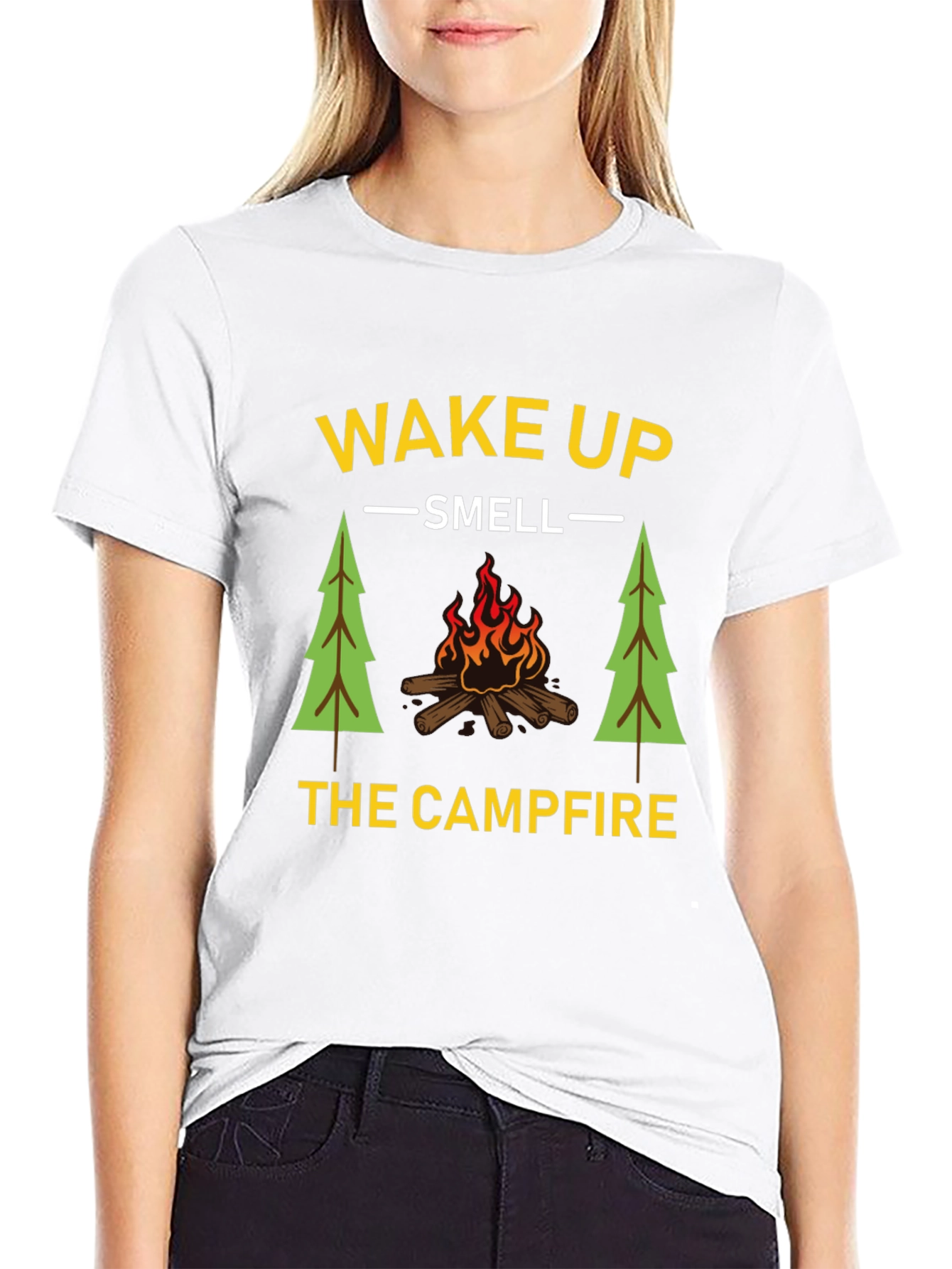Wake Up Smell Campfire T-Shirt - Camping Graphic Tee