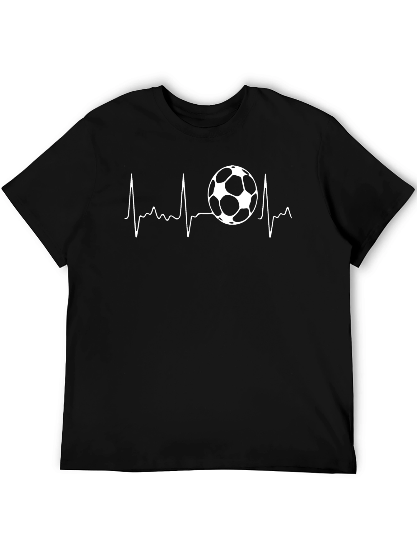 Soccer Heartbeat Graphic Tee - Black