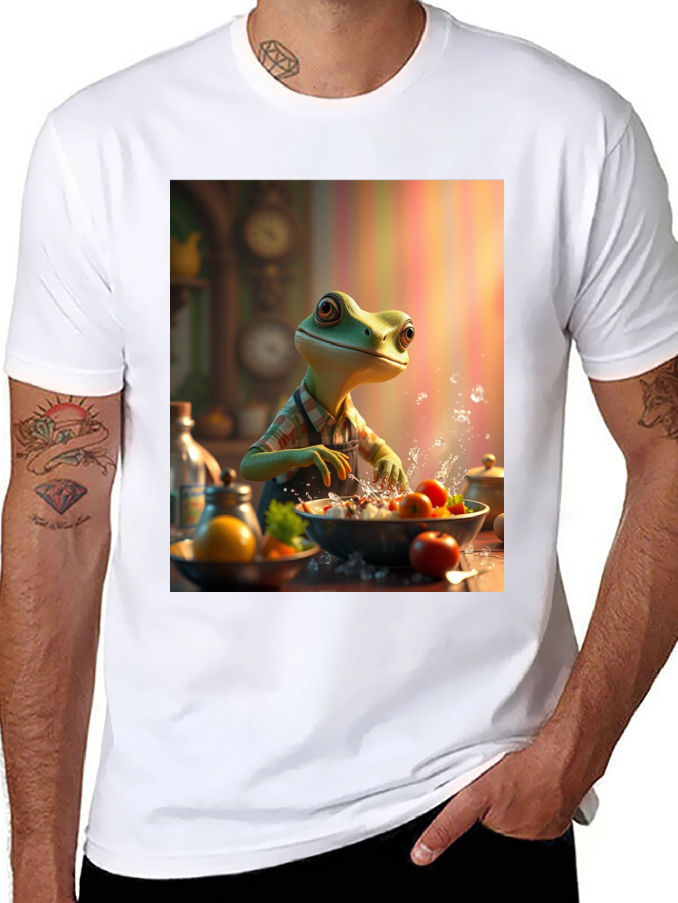 Frog Chef Graphic Tee - Unique Artistic Design