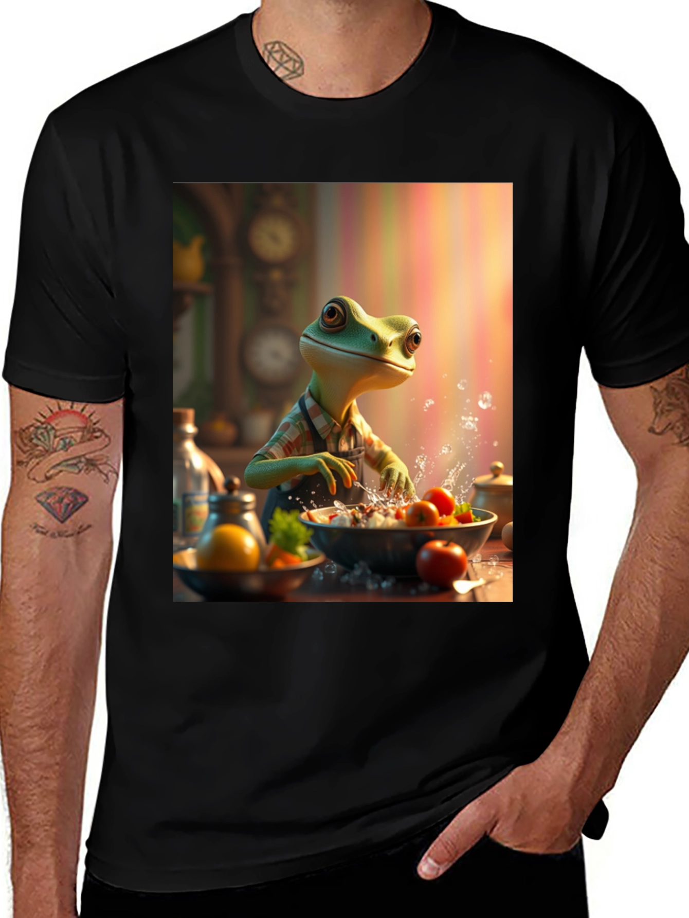 Frog Chef Graphic Tee - Unique Artistic Design